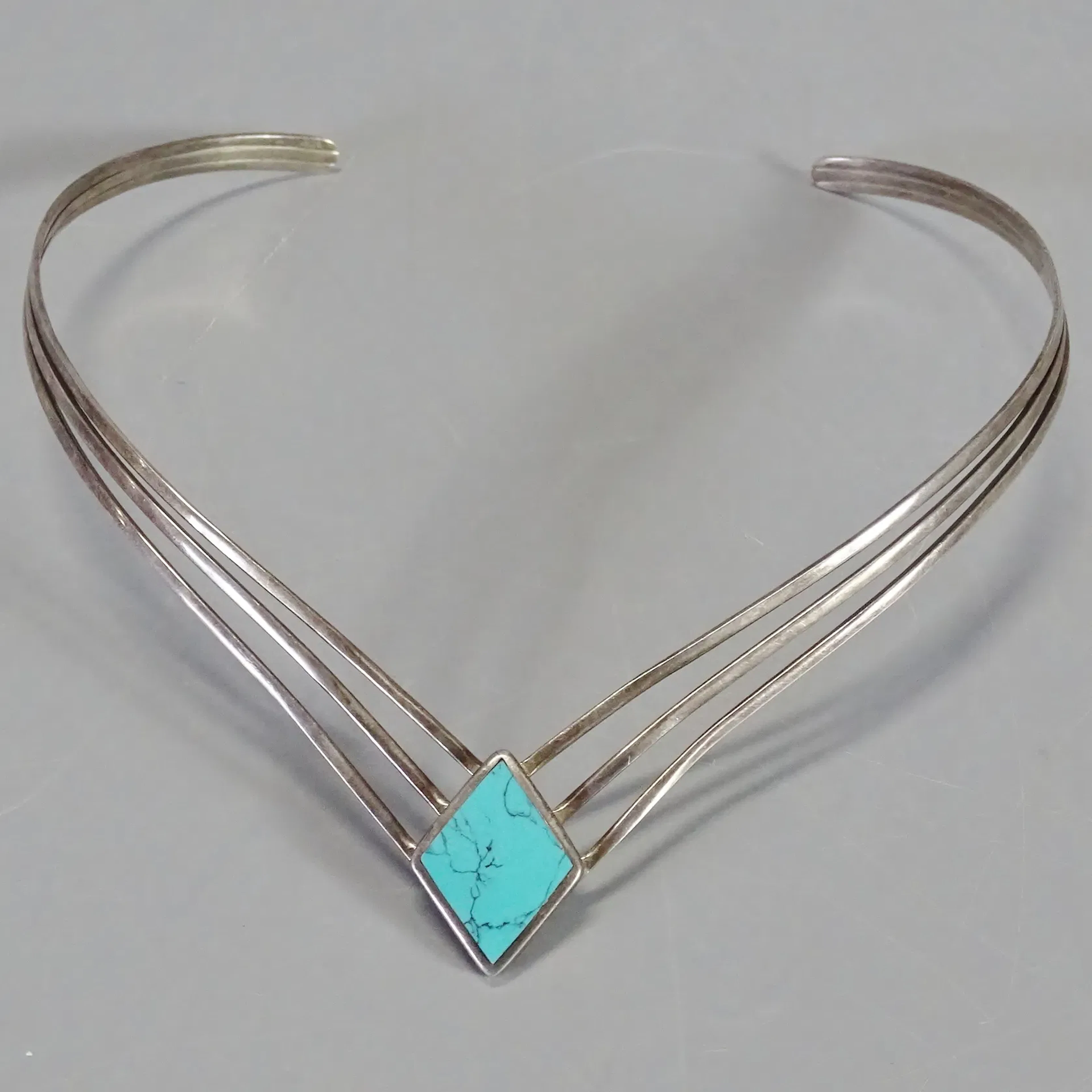 Halsring, sterling silver, turkos, 1900-talets andra hälft