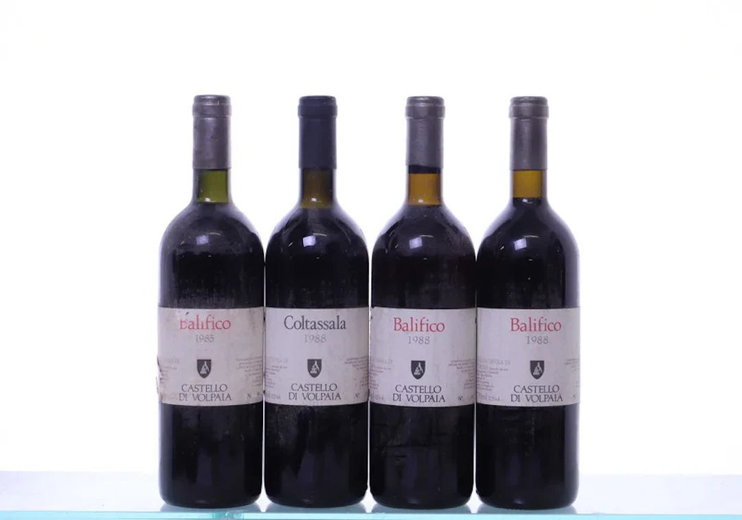4 bottles. CASTELLO DI VOLPAIA mixed. 1x 1985 Balifico, 1x 1988 Coltassala
