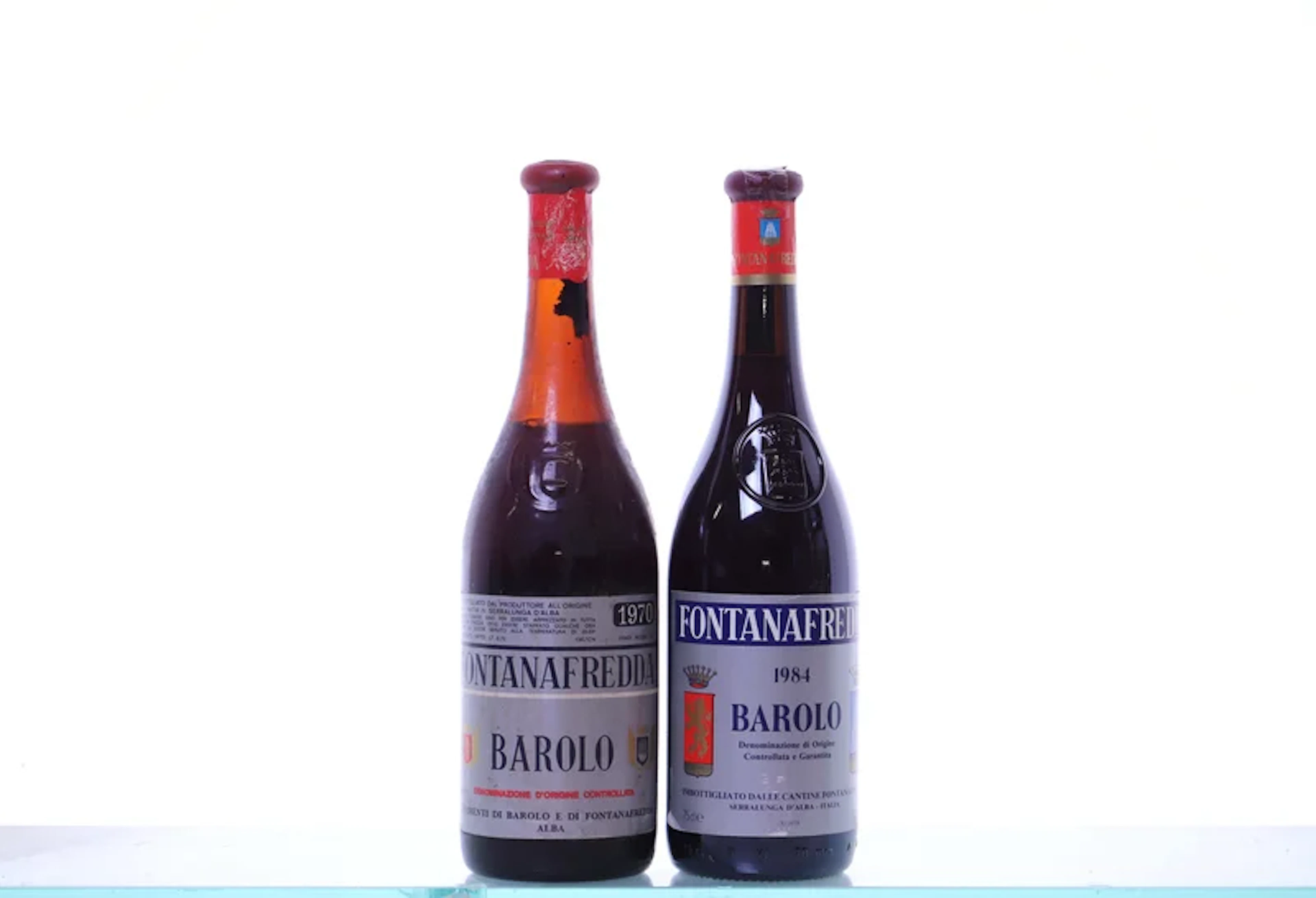 2 bottles. FONTANAFREDDA Barolo. 1x 1970, 1x 1984.