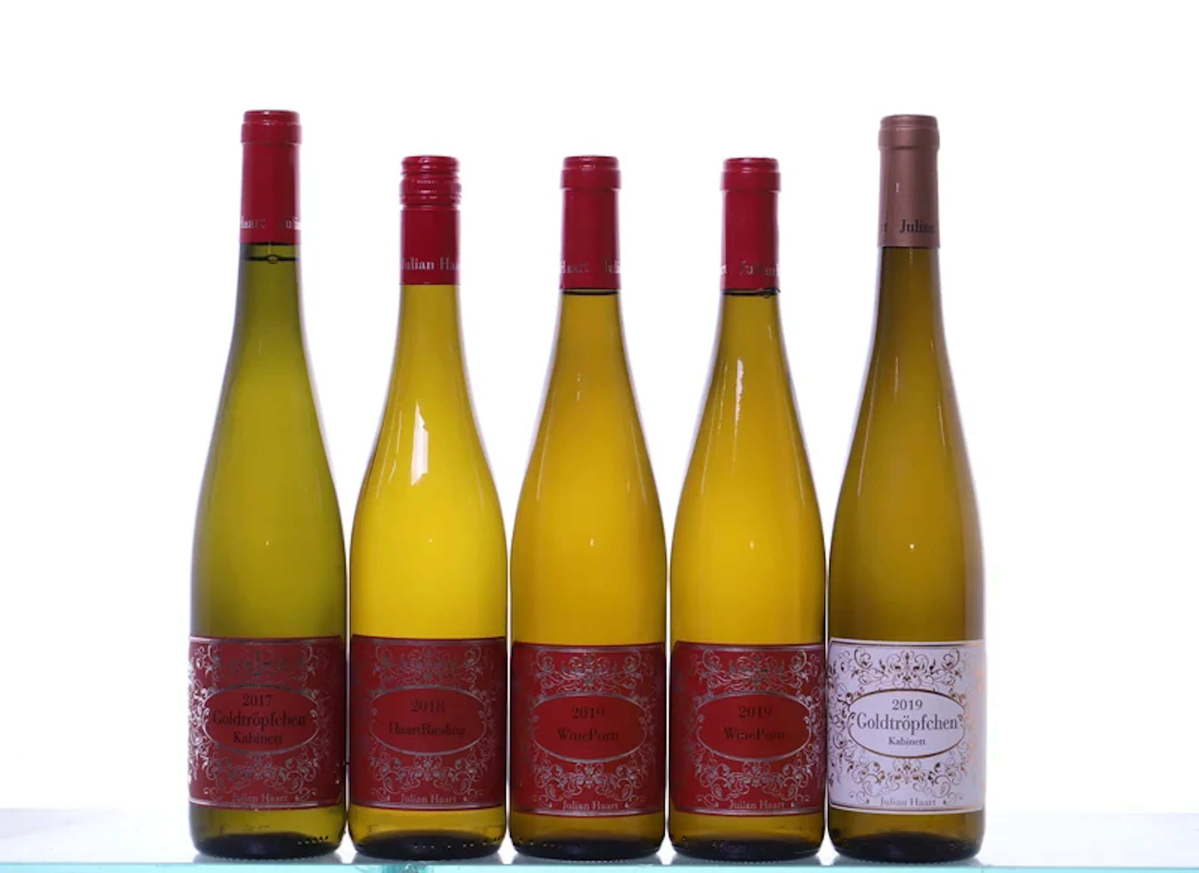 5 bottles. MOSEL Julian Haart, Riesling mixed. 1x 2017 Goldtröpfchen