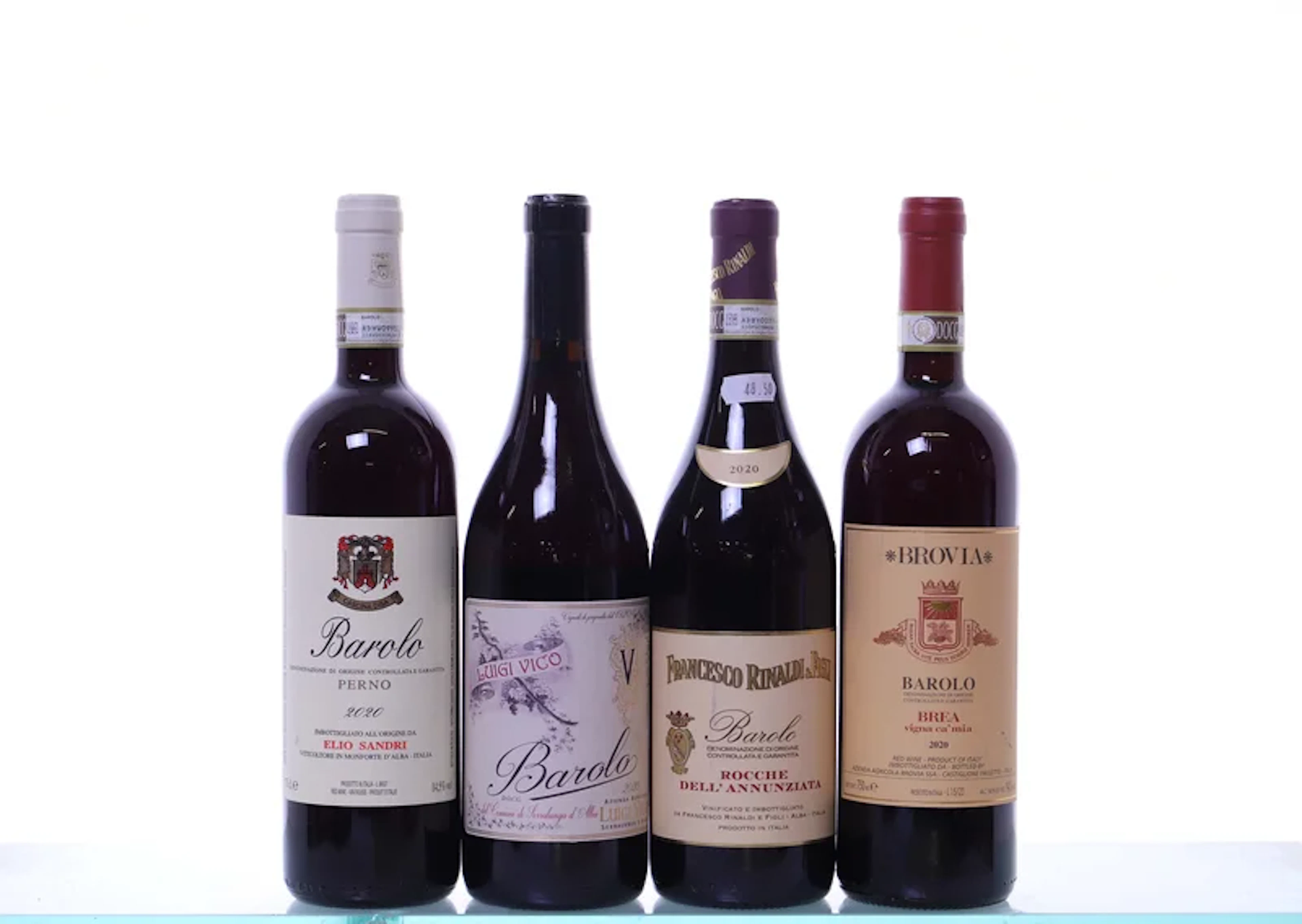 4 bottles. BAROLO mixed, 2020. 1x Perno, Elio Sandri, 1x Comune di