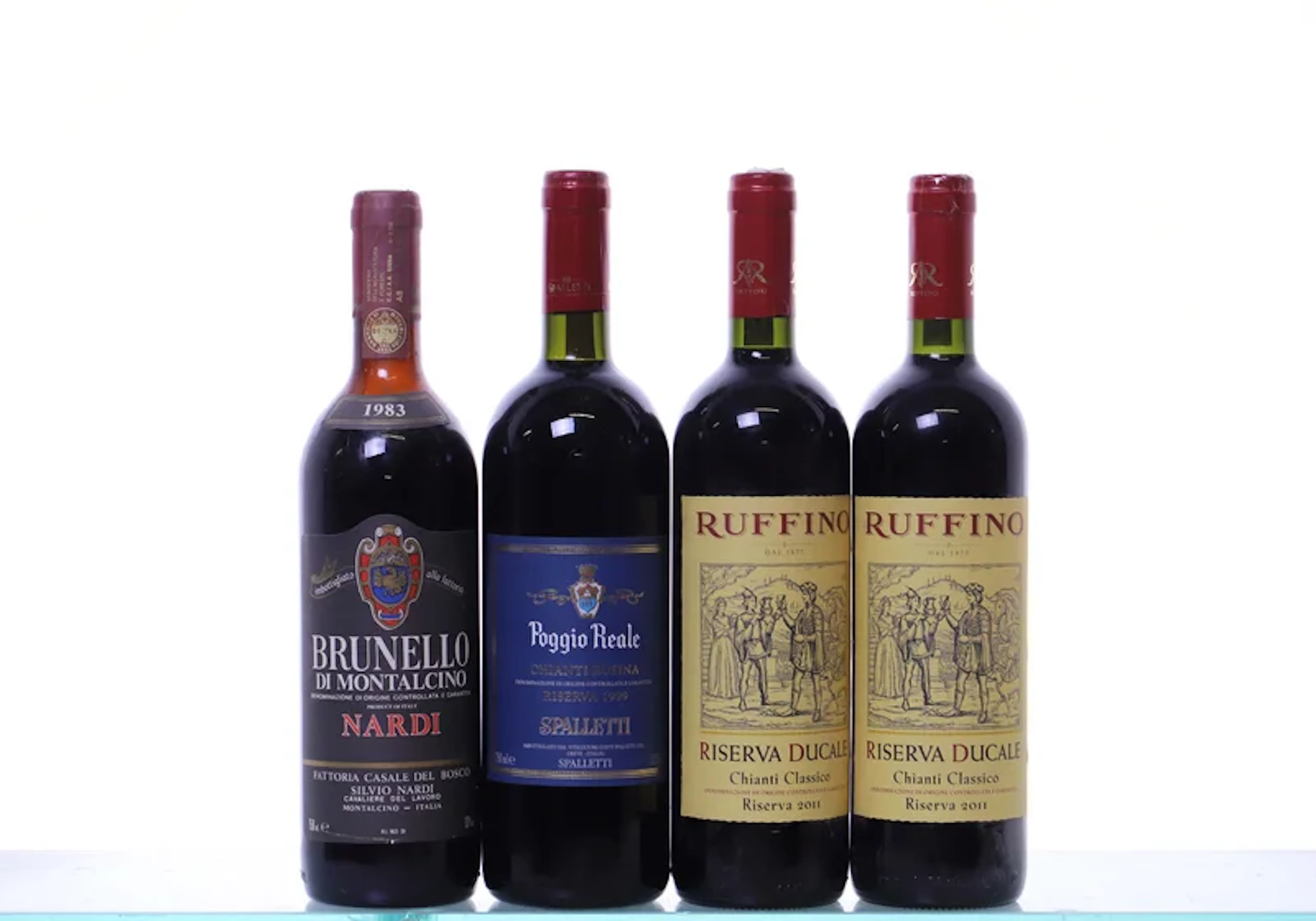 4 bottles. TOSCANA mixed. 1x 1983 Brunello di Montalcino, Nardi, 1x