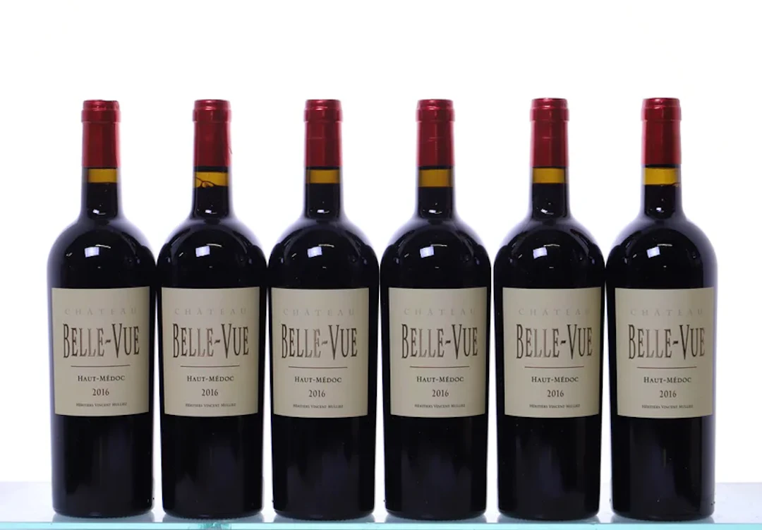 6 bottles. Château Belle-Vue Haut-Médoc, 2016.