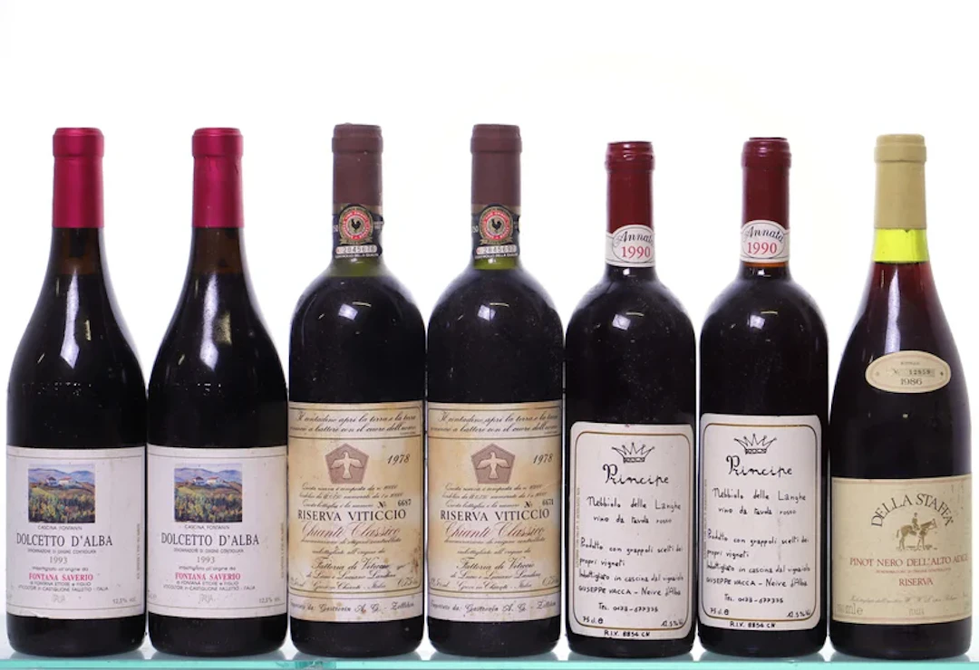 7 bottles. ITALIA mixed 1978 -1993.