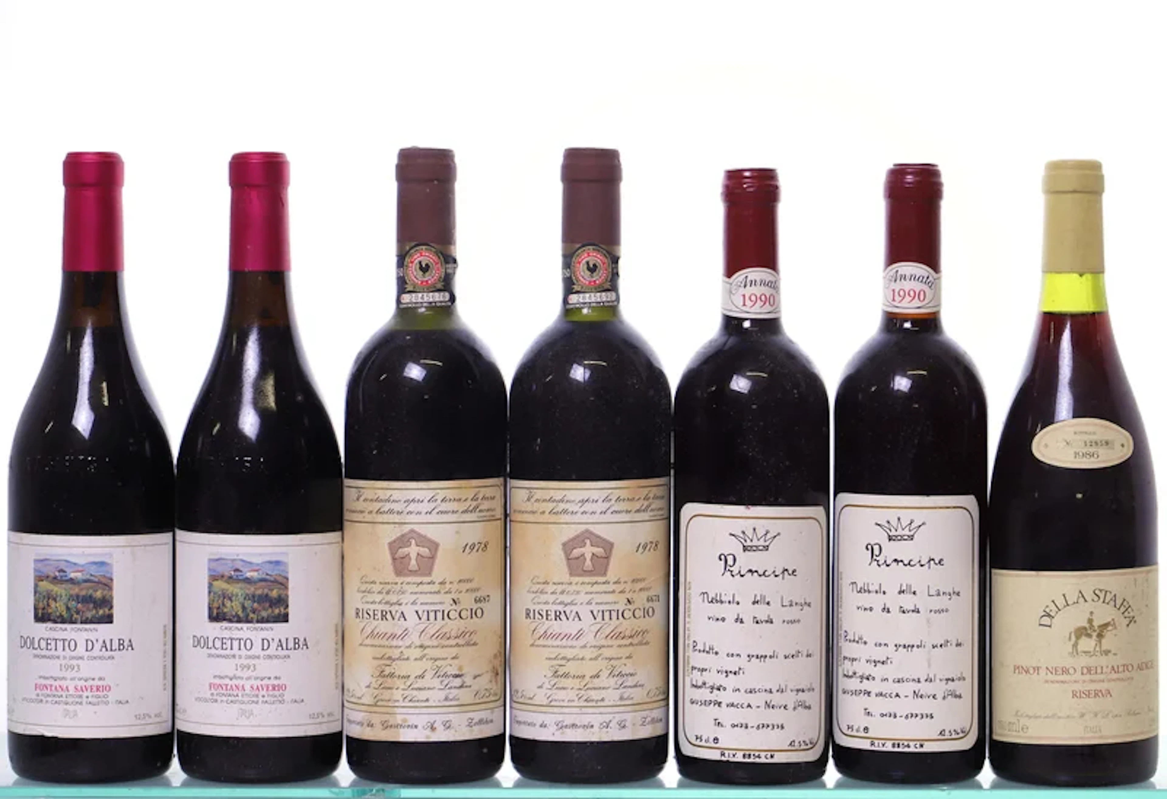 7 bottles. ITALIA mixed 1978 -1993.