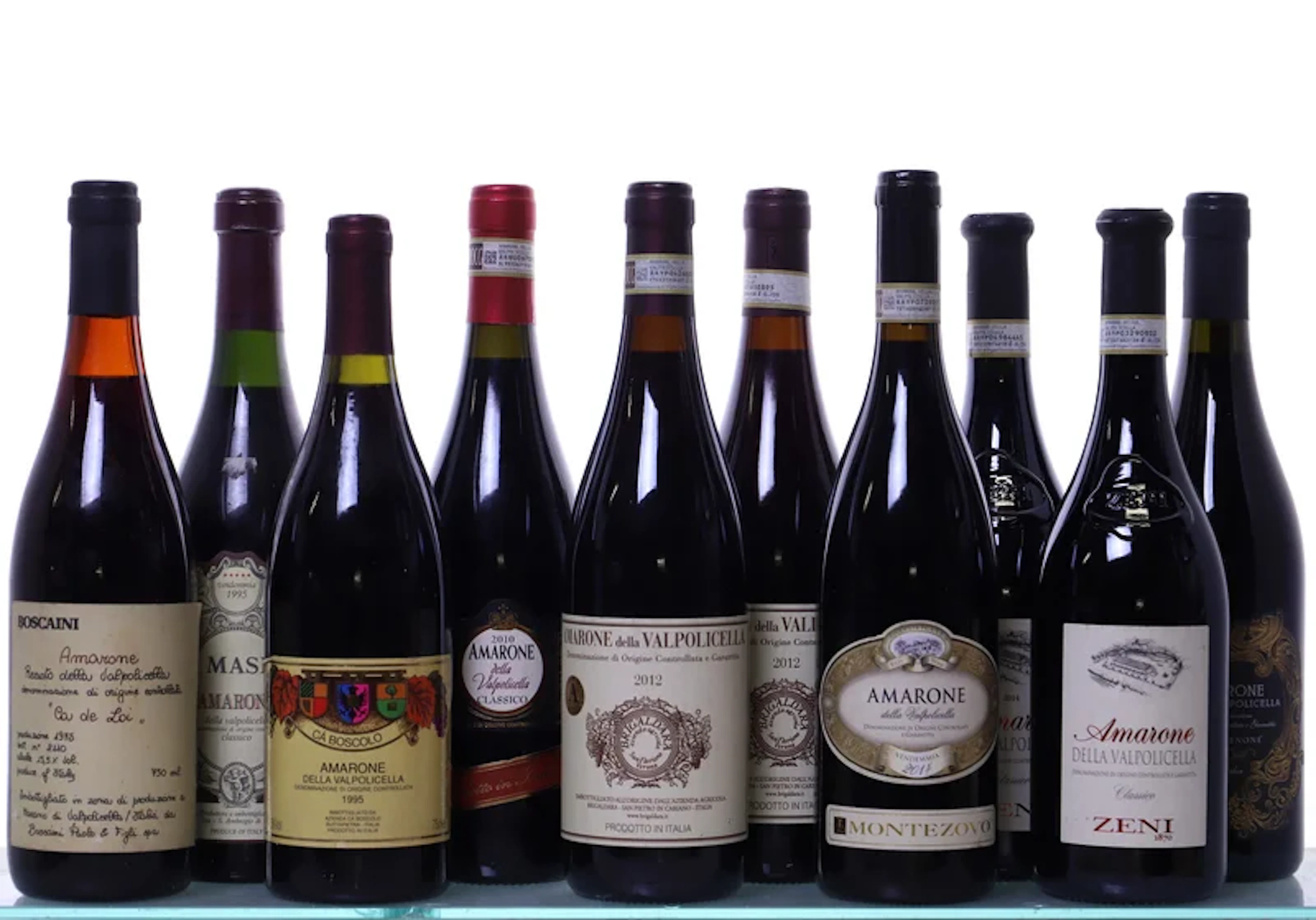 10 bottles. VENETO Amarone della Valpolicella, mixed. 1x 1975 Boscaini