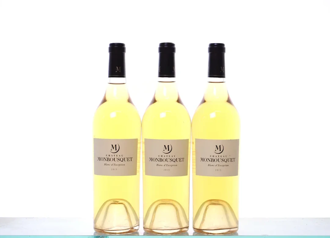 3 bottles. Château Monbousquet Bordeaux blanc, 2015. Rating: P91+.