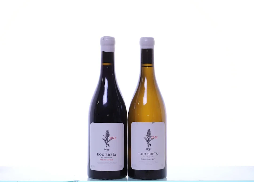 2 bottles. DANCER Théo, Roc Breia mixed, 2022. 1x Pinot Noir, 1x Chardonnay.