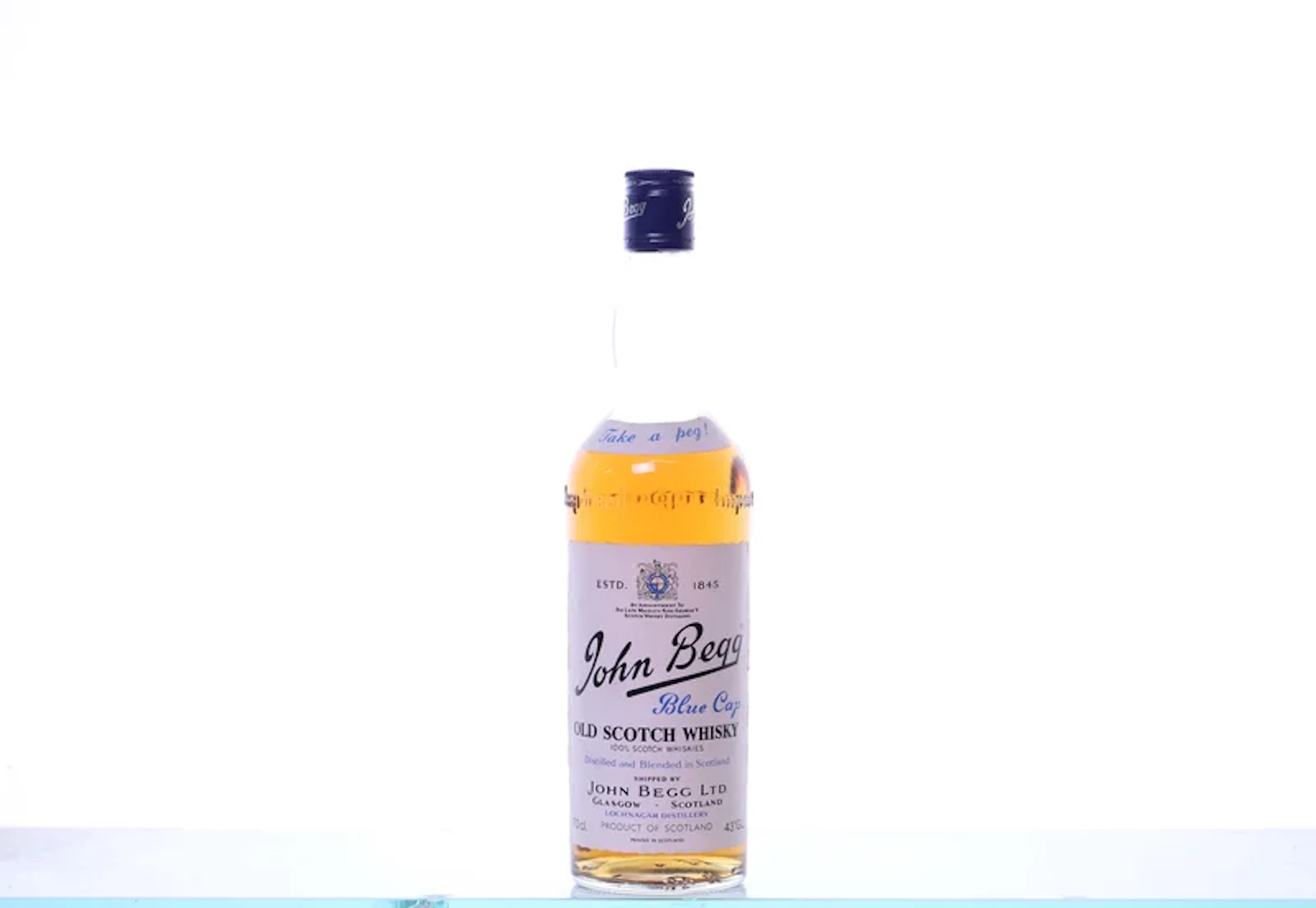 1 bottle 70cl. WHISKY Blended Scotch Whisky, John Begg Blue Cap. 43%.