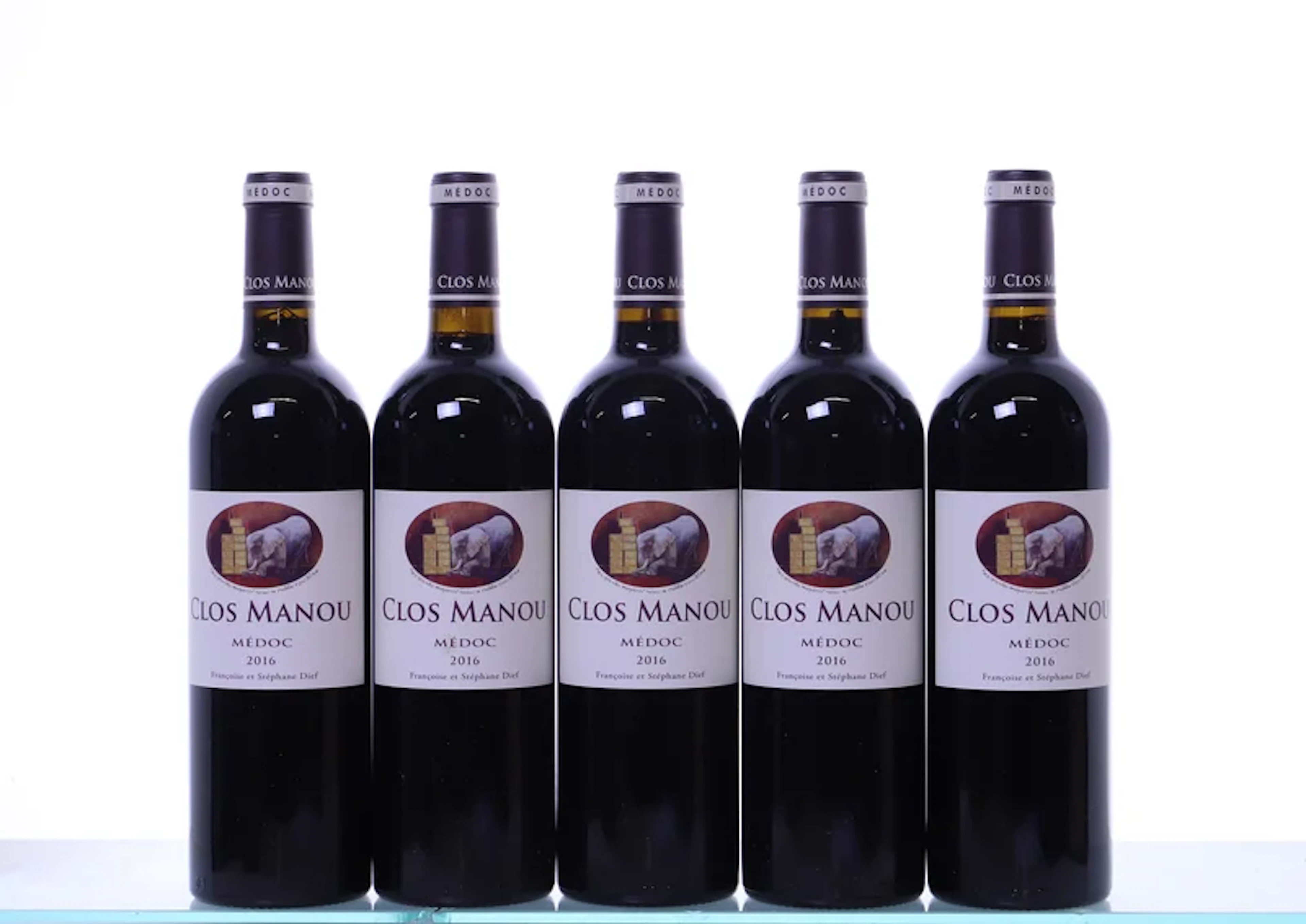 5 bottles. Clos Manou Médoc, 2016. Rating: P93.