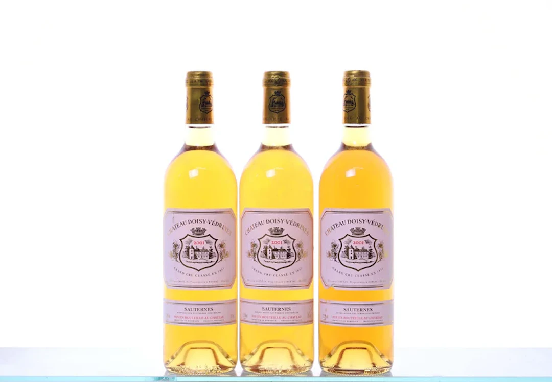 3 bottles. Château Doisy-Védrines 2ème Cru Barsac, 2001. Rating: P90/WS93.