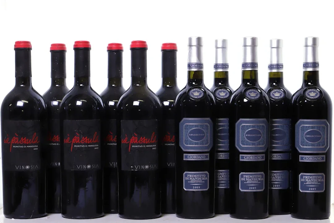 11 bottles. PUGLIA Primitivo di Manduria mixed. 6x 2007 Vinosia, 5x