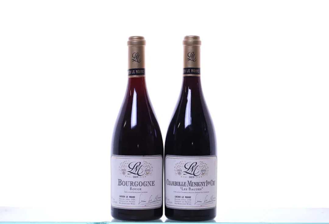 2 bottles. LE MOINE Lucien mixed, 2019. 1x Bourgogne Rouge, 1x Chambolle-Musigny