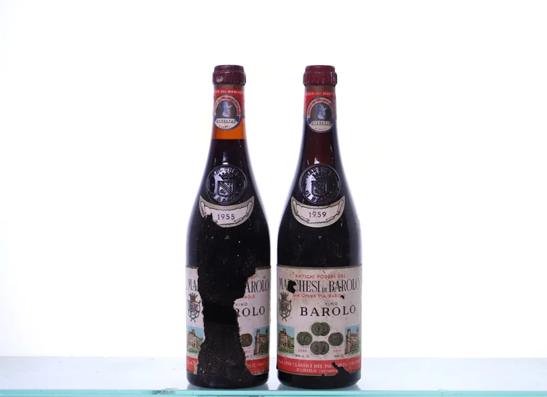 2 bottles. MARCHESI DI BAROLO Barolo Già Opera Pia. 1x 1955, 1x 1959.