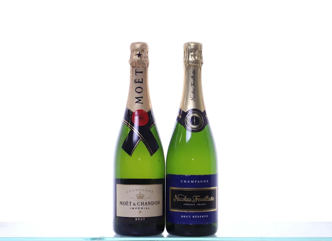 2 bottles. CHAMPAGNE Brut mixed. 1x Moët & Chandon Imperial, 1x Nicolas