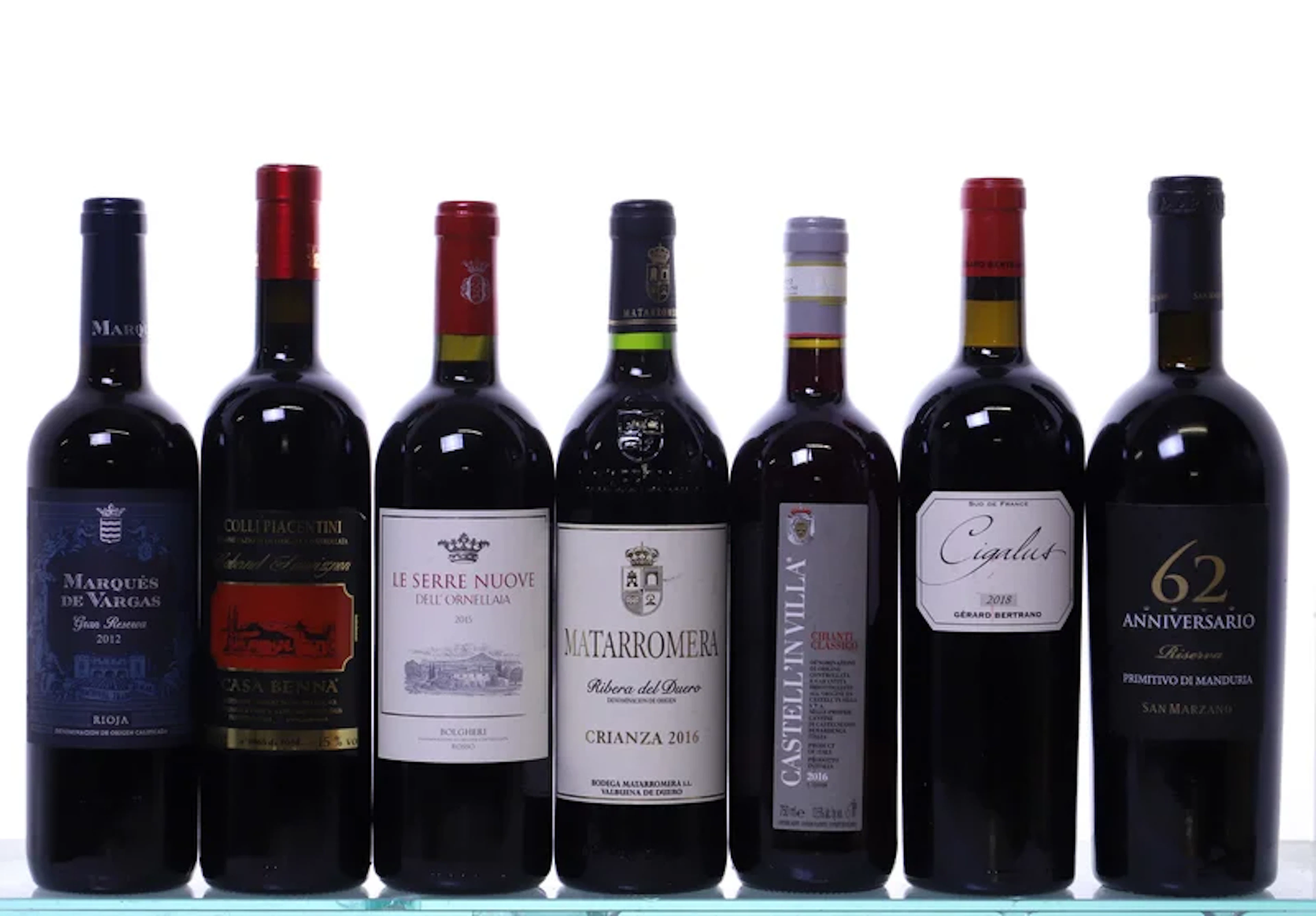 7 bottles. FRANCE - SPAIN - ITALY mixed 2012-2018.