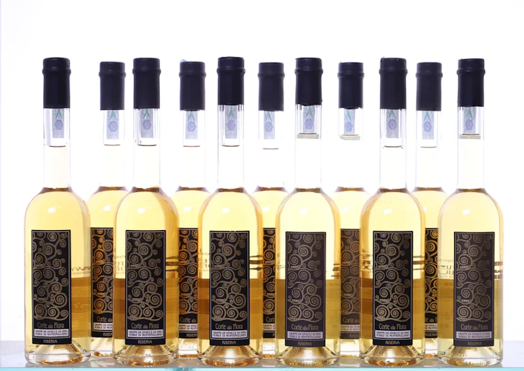 11 bottles 50cl. GRAPPA Corte alla Flora, Grappa Vino Nobile di Montepulciano