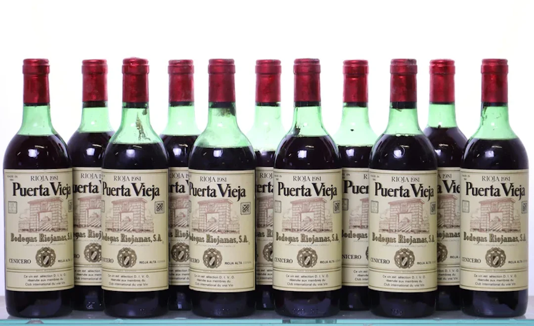 11 bottles. RIOJA Puerta Vieja Crianza, 1981.