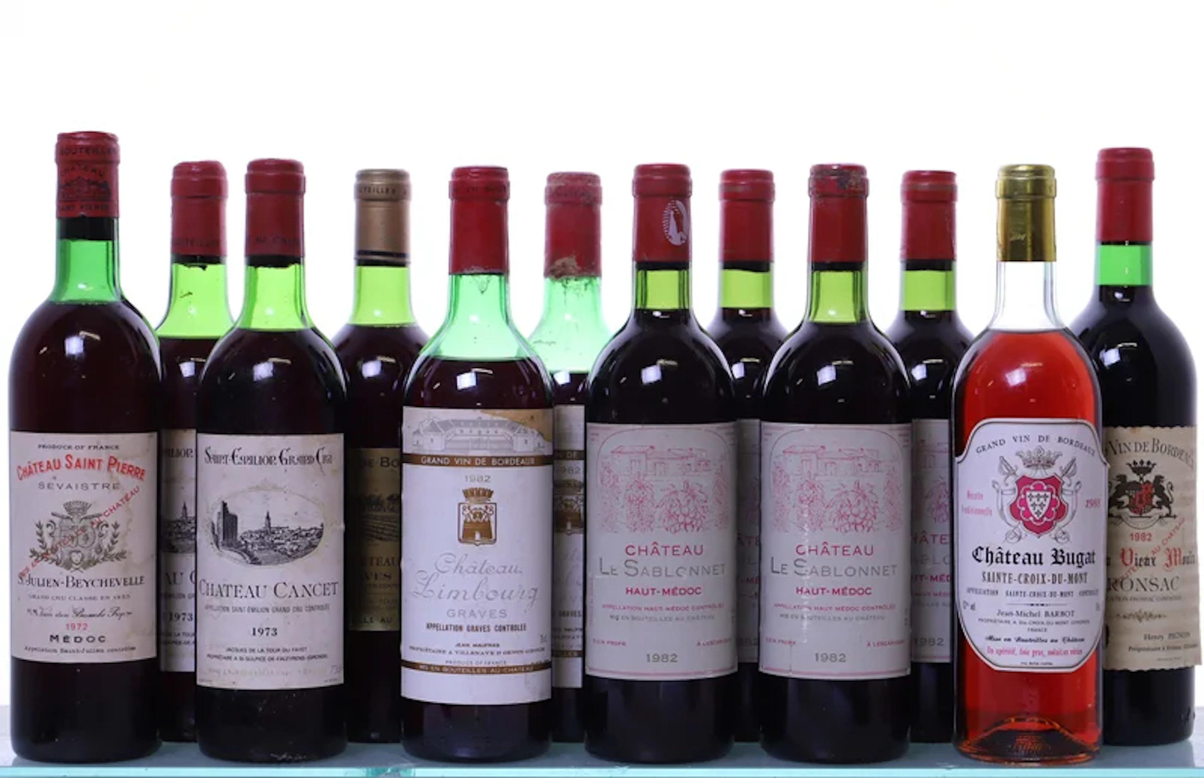 12 bottles. Bordeaux mixed 1972-1988.