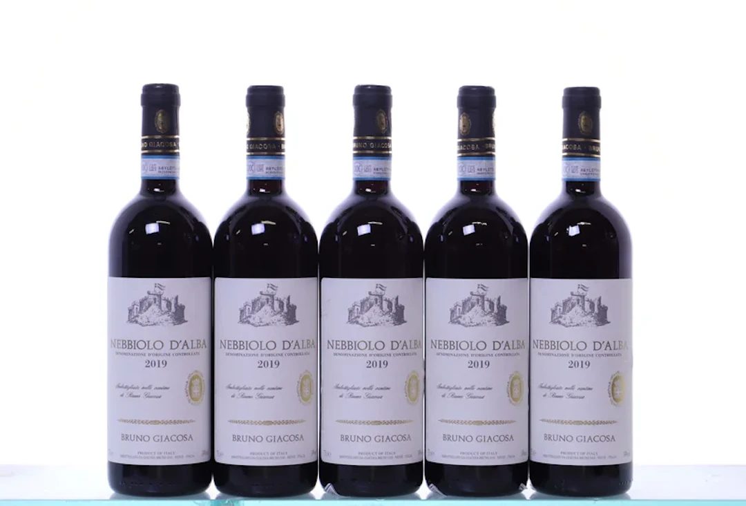 5 bottles. GIACOSA Bruno, Nebbiolo d'Alba, 2019.