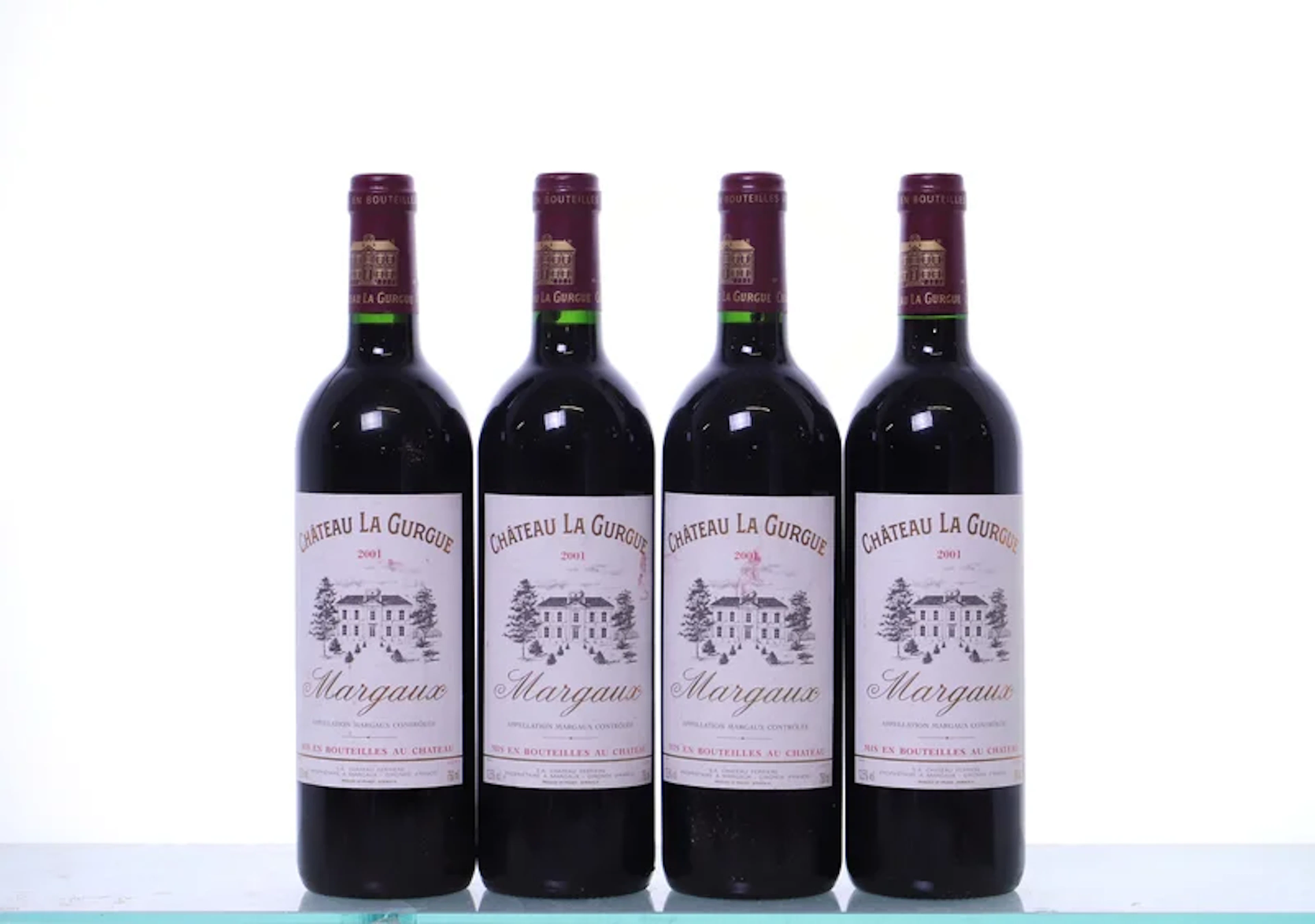 4 bottles. Château La Gurgue Cru Bourgeois Margaux, 2001.