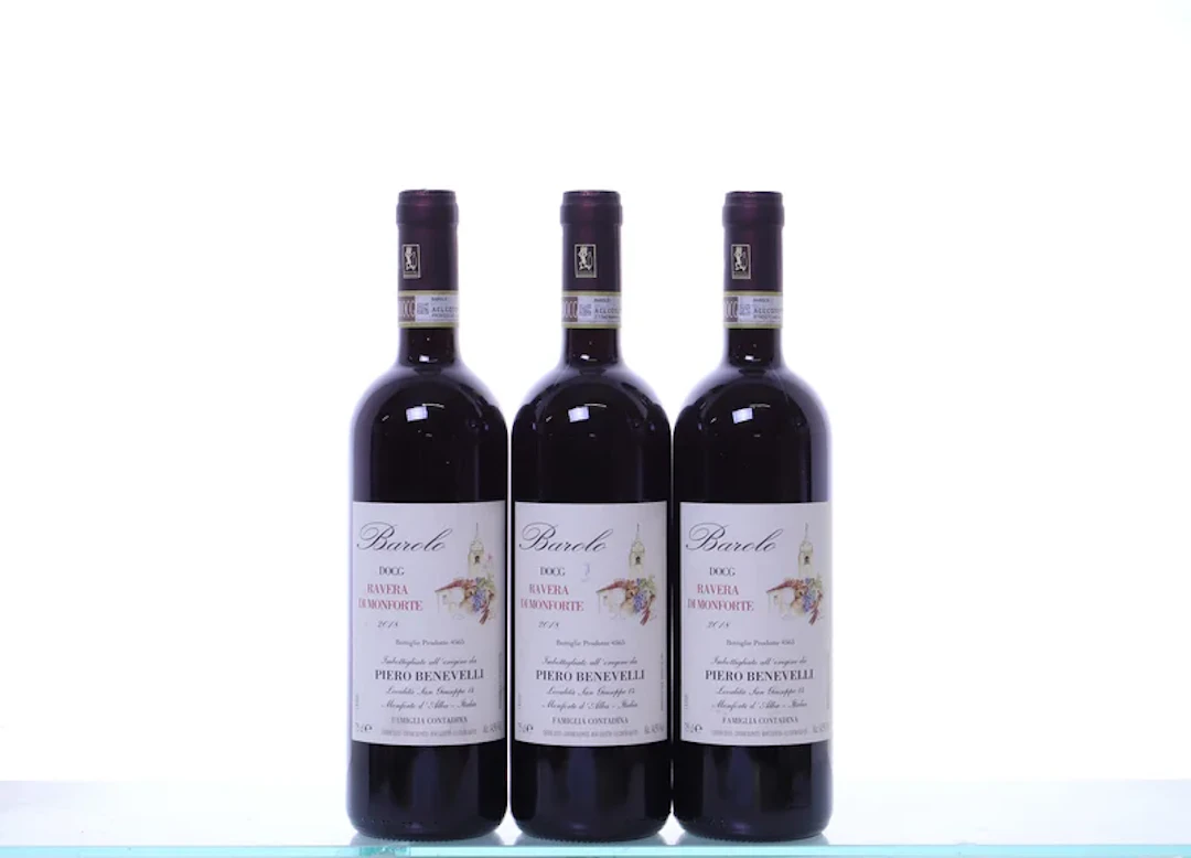 3 bottles. BENEVELLI Piero, Barolo Ravera di Monforte, 2018.