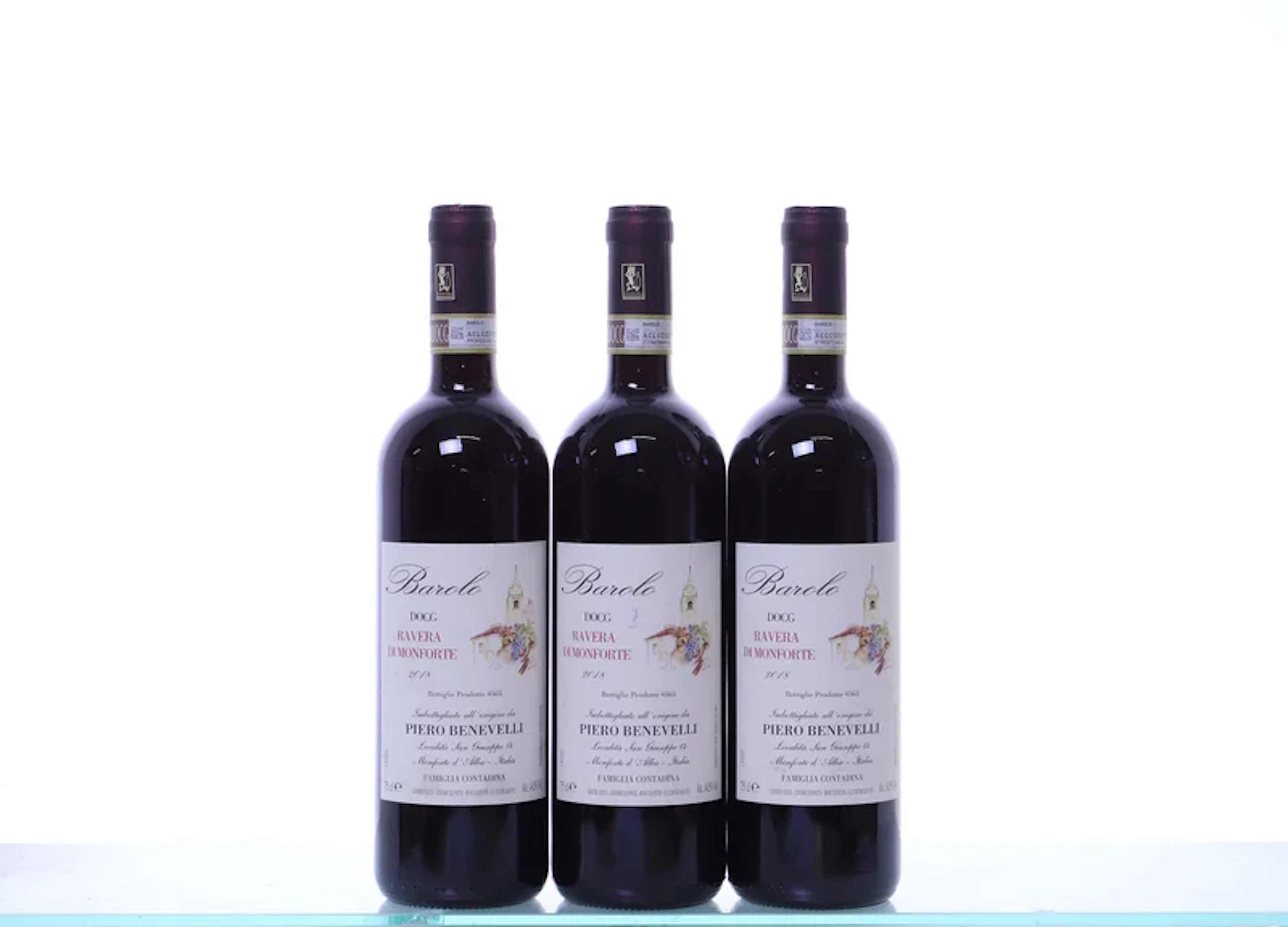 3 bottles. BENEVELLI Piero, Barolo Ravera di Monforte, 2018.