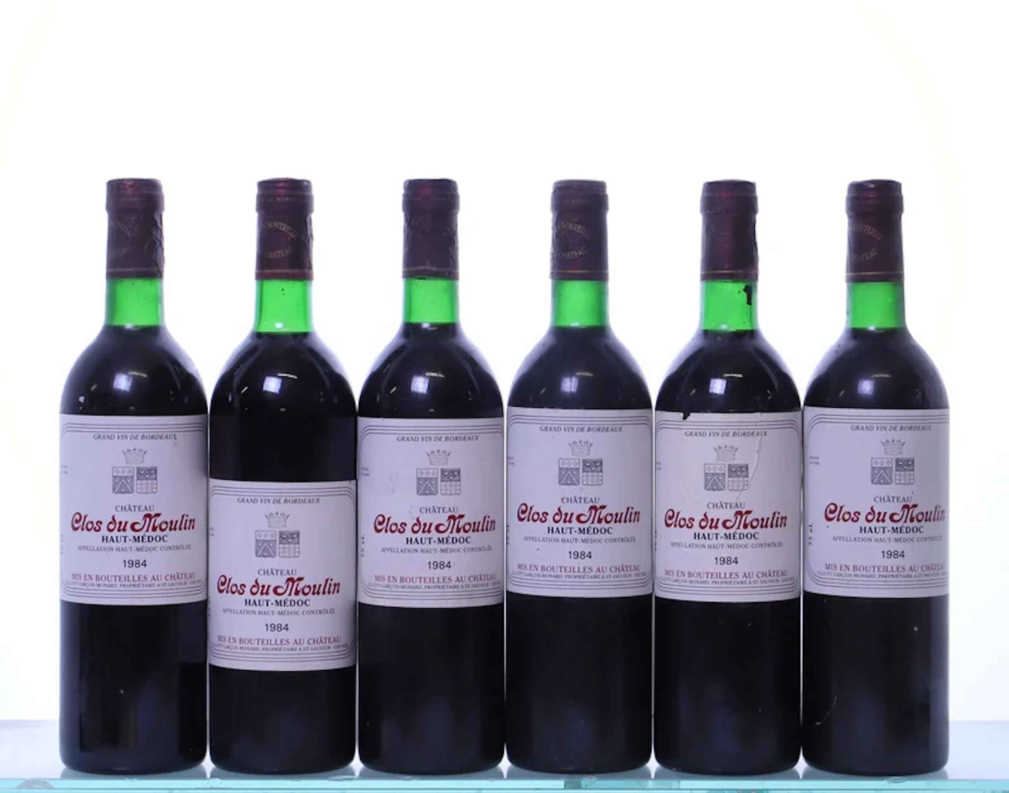 6 bottles. Château Clos du Moulin Médoc, 1984.