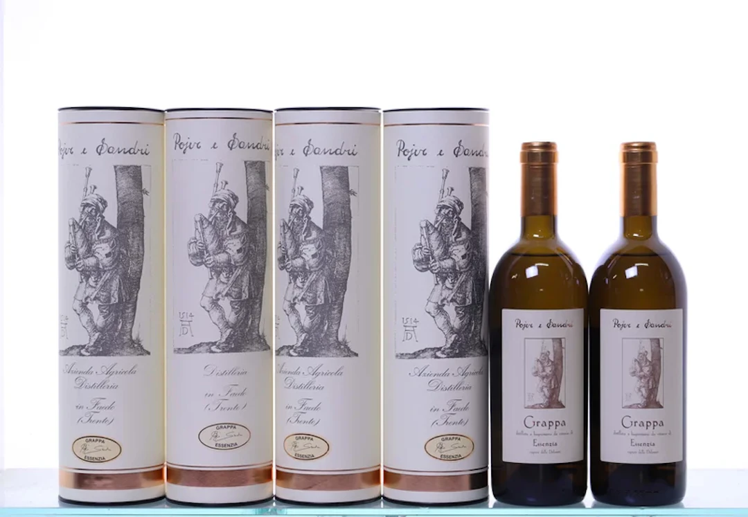 6 bottles 50cl, 4 in OC-1. GRAPPA Pojer & Sandri, Essenzia, Dolomiti.