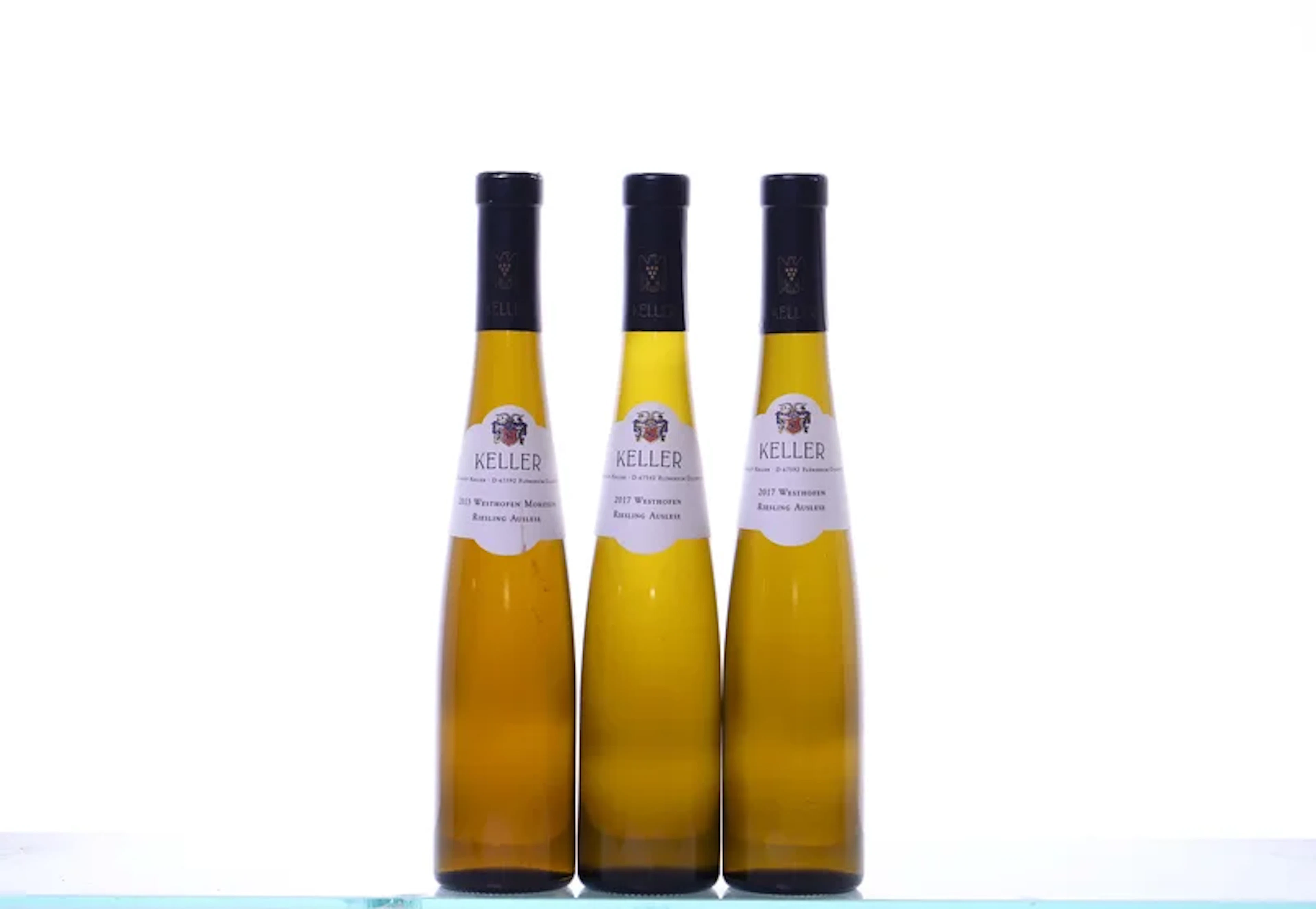 3 half bottle. RHEINHESSEN Keller, Riesling Auslese mixed. 1x 2015