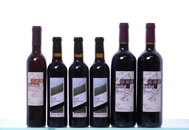 4 halves + 2 bottles. WALLIS mixed. 1x 37,5 cl 2008 Ermitage, Gérald
