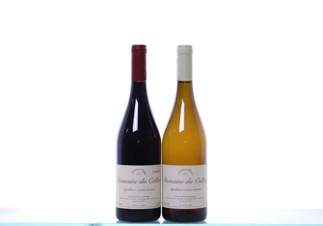 2 bottles. LOIRE Domaine du Collier, Saumur, 2017. 1x rouge, 1x blanc.