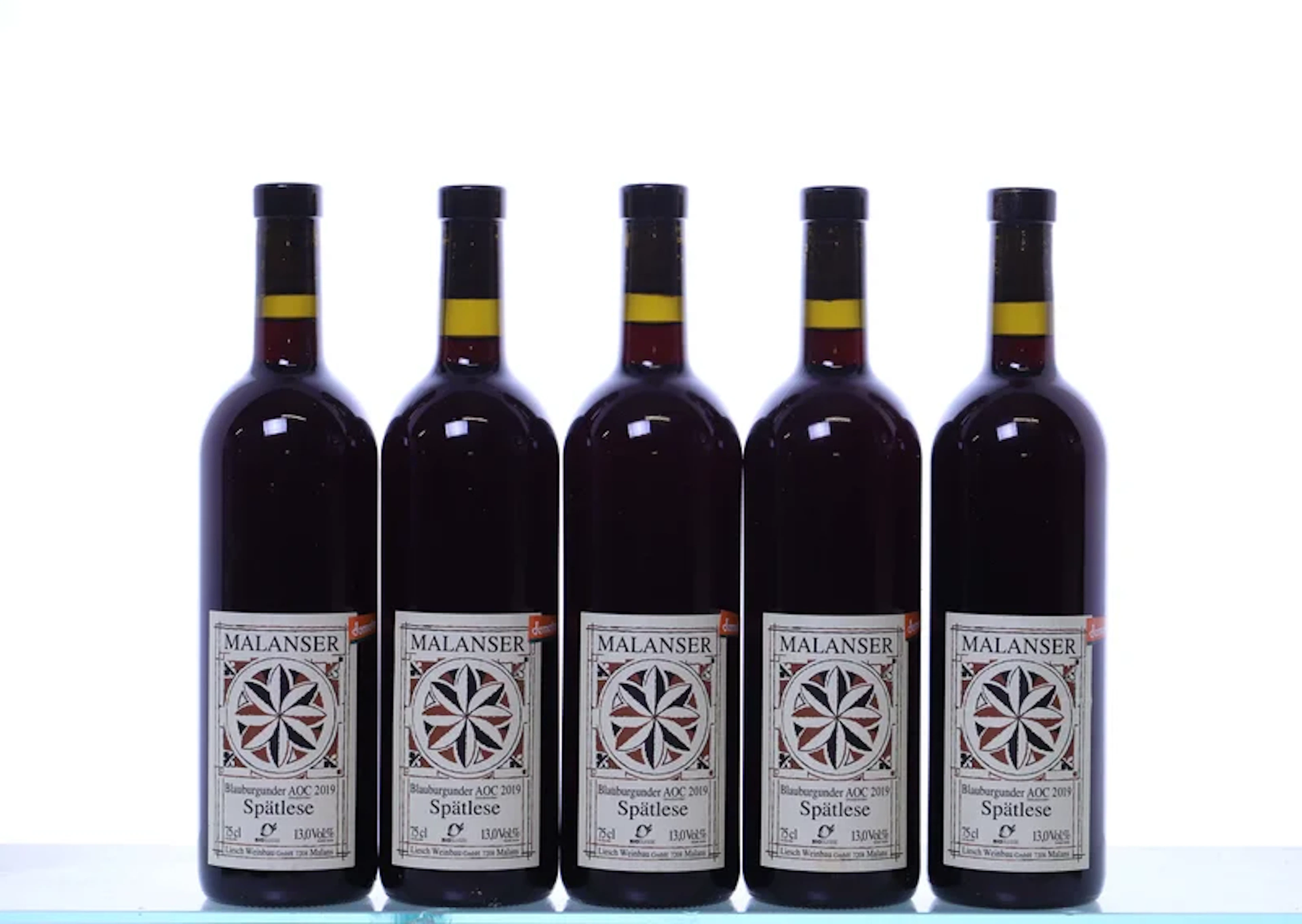 5 bottles. GRAUBÜNDEN Liesch, Malanser Blauburgunder Spätlese, 2019.
