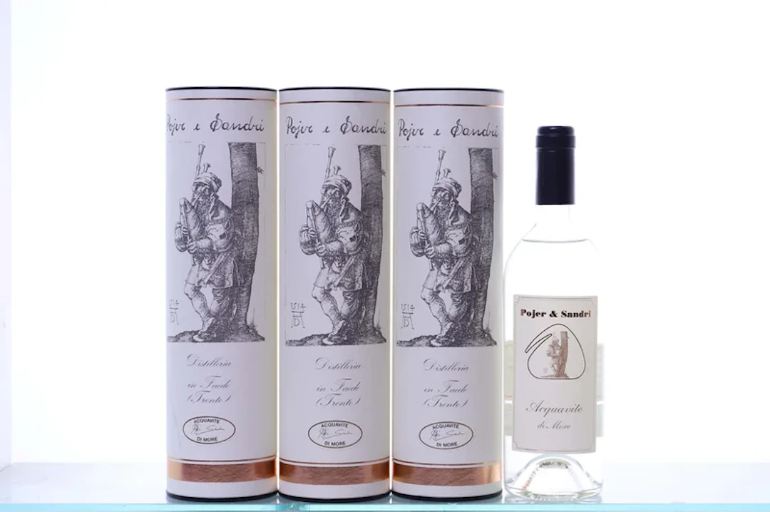 4 bottles 50cl, 3 in OC-1. ACQUAVITE Pojer e Sandri, Acquavite di More.