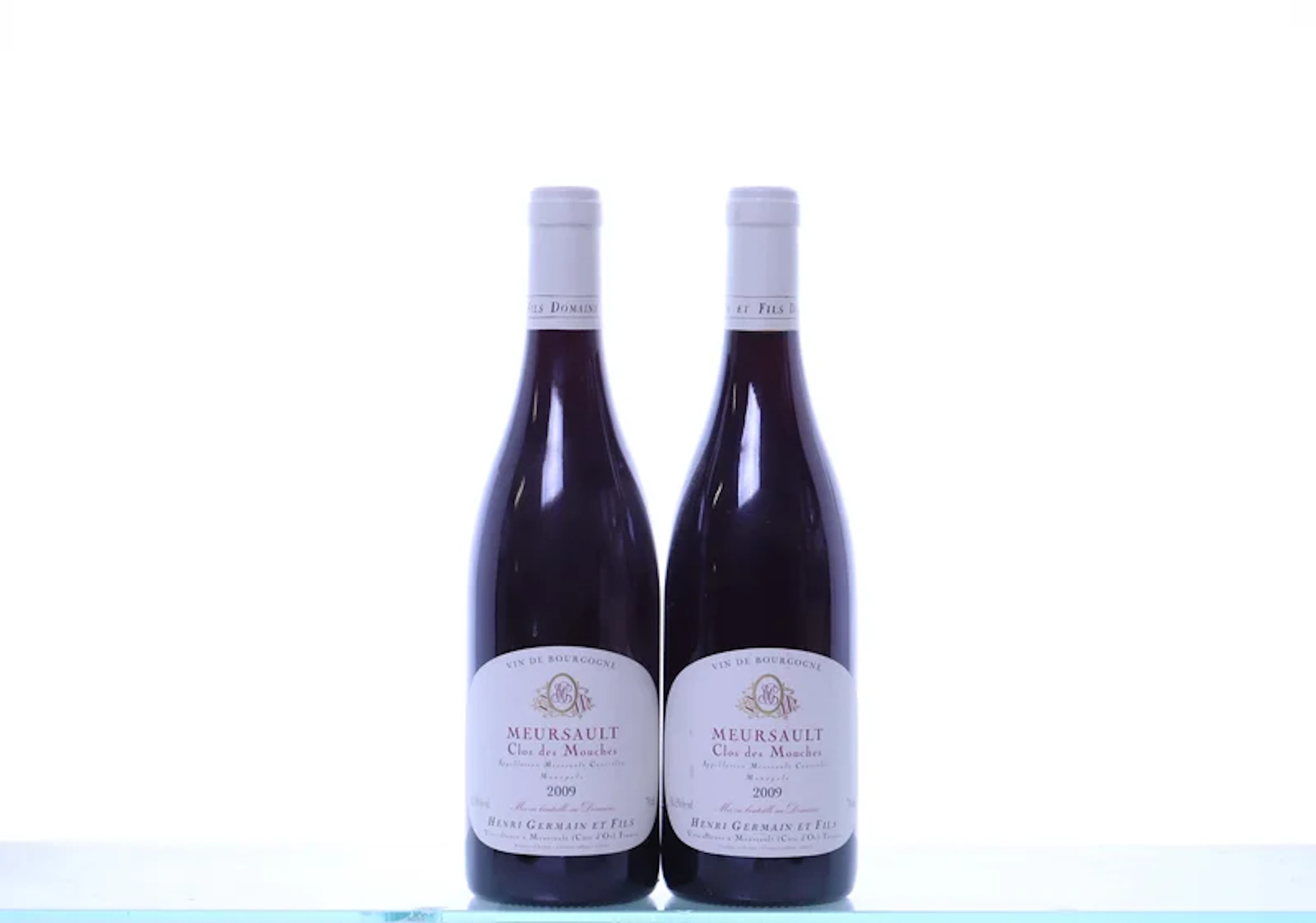 2 bottles. GERMAIN Henri, Meursault Clos des Mouches, 2009.