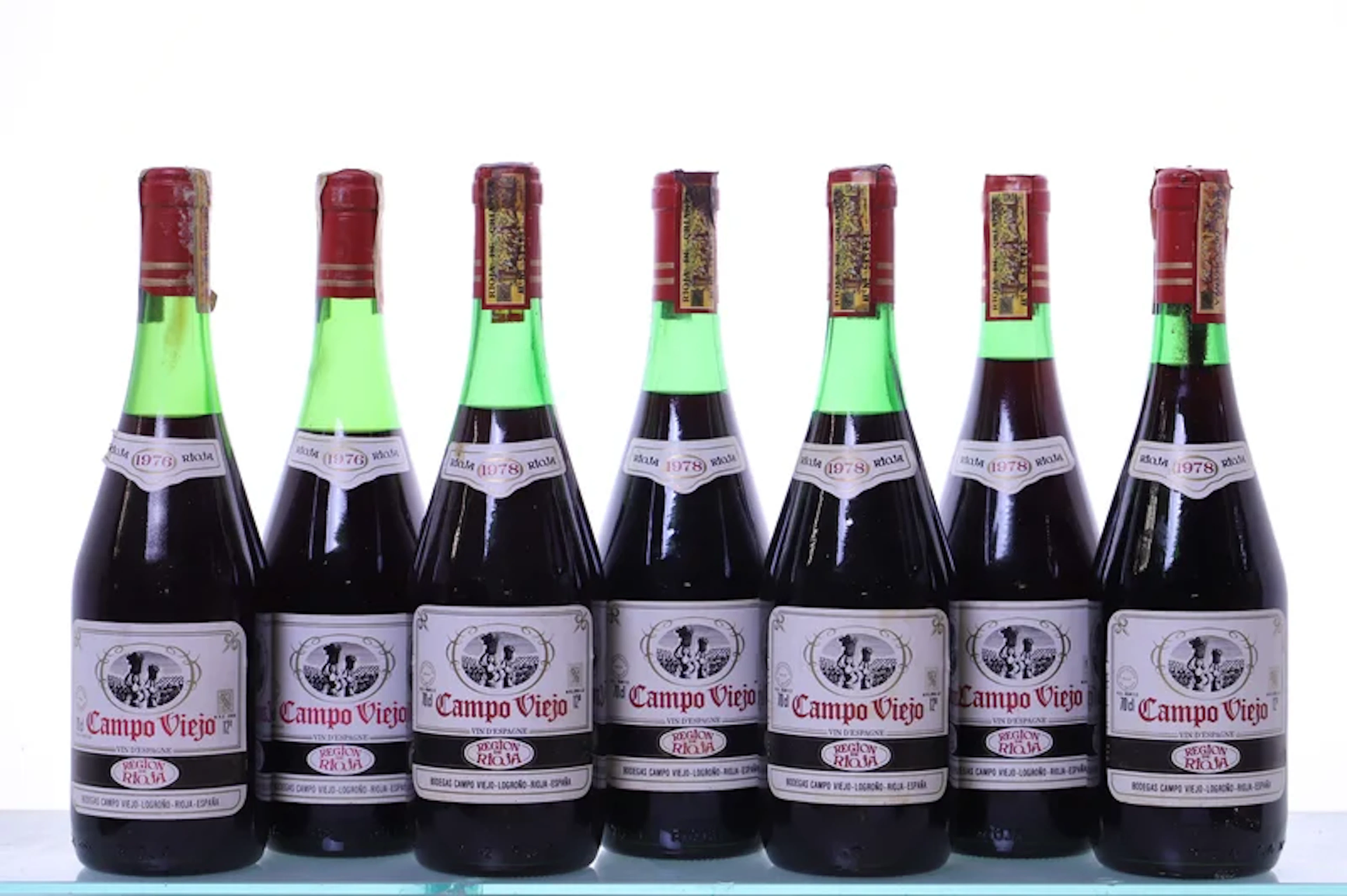 7 bottles. RIOJA Campo Viejo Crianza. 2x 1976, , 5x 1978.