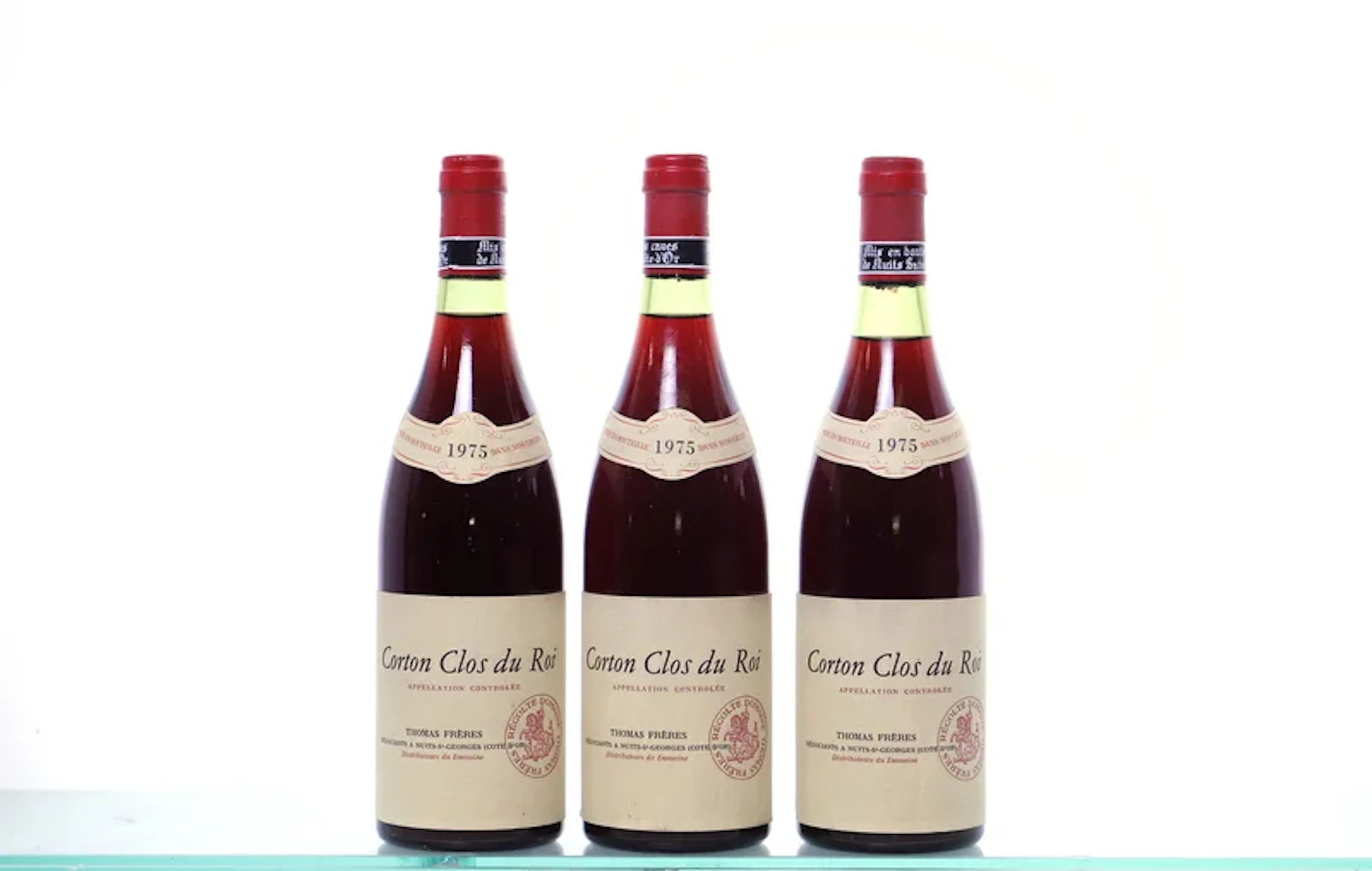 3 bottles. THOMAS Frères, Corton Clos du Roi Grand Cru, 1975.