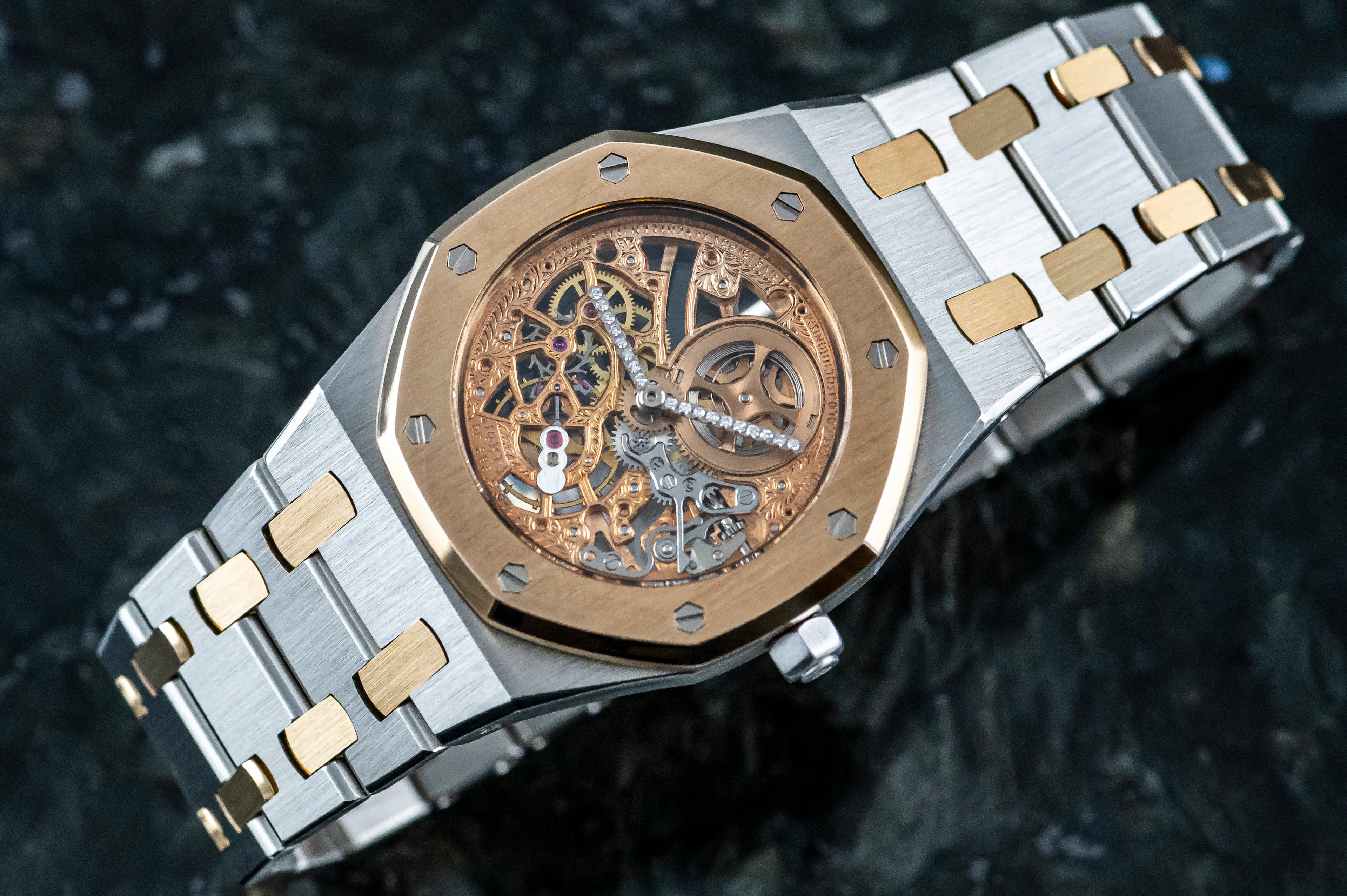 Audemars Piguet 14794 Royal Oak Skeleton Platin und Roségold Kal.