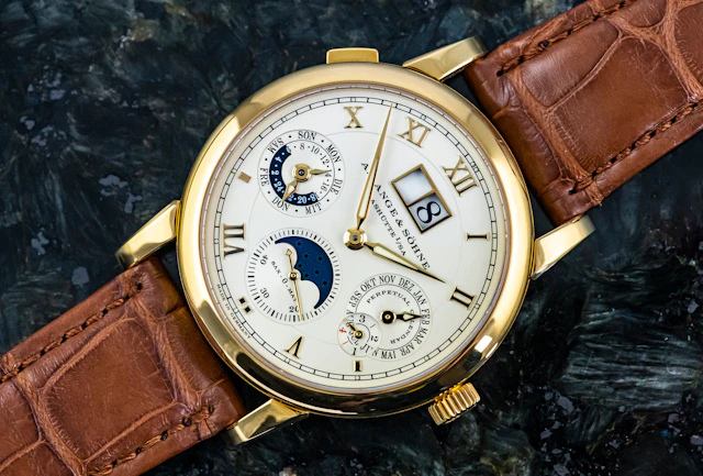 A. Lange und Soehne 310.021 Langematik Ewiger Kalender Gelbgold Full Set