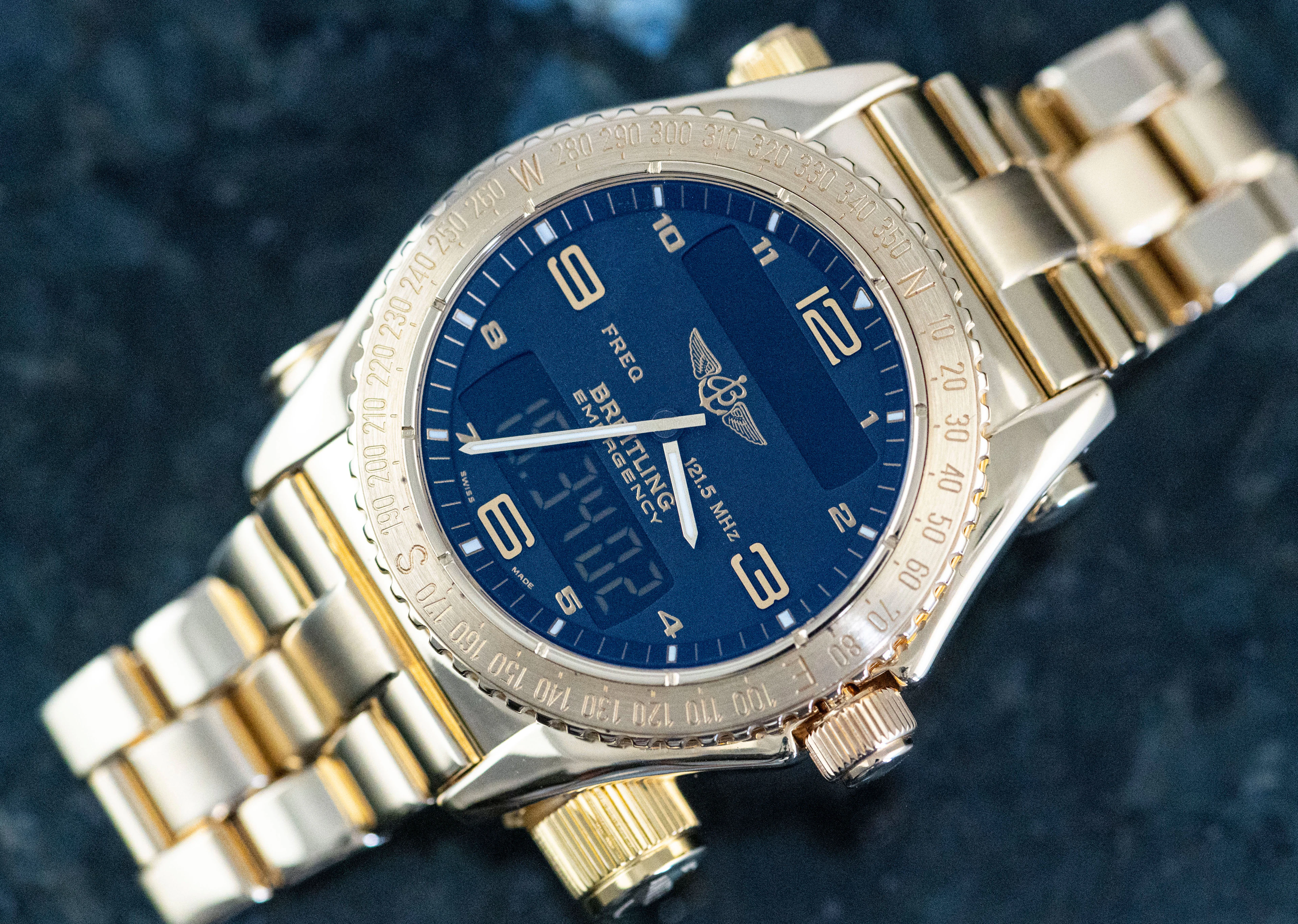 Breitling K56121.1 seltene Emergency Gelbgold Collectors Full Set
