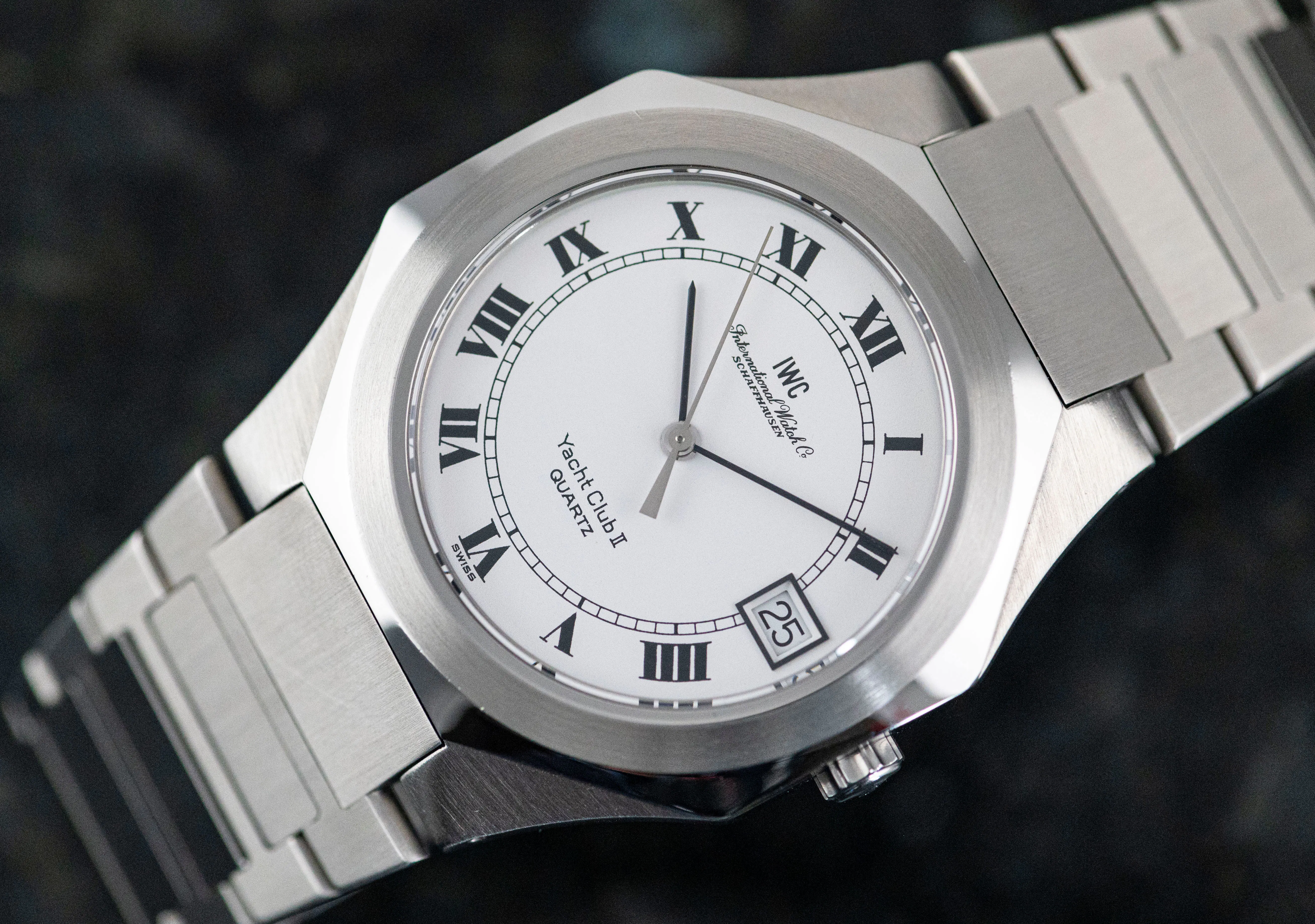 IWC 3012 seltene Jumbo Yacht Club II white dial Gerald Genta Stahl