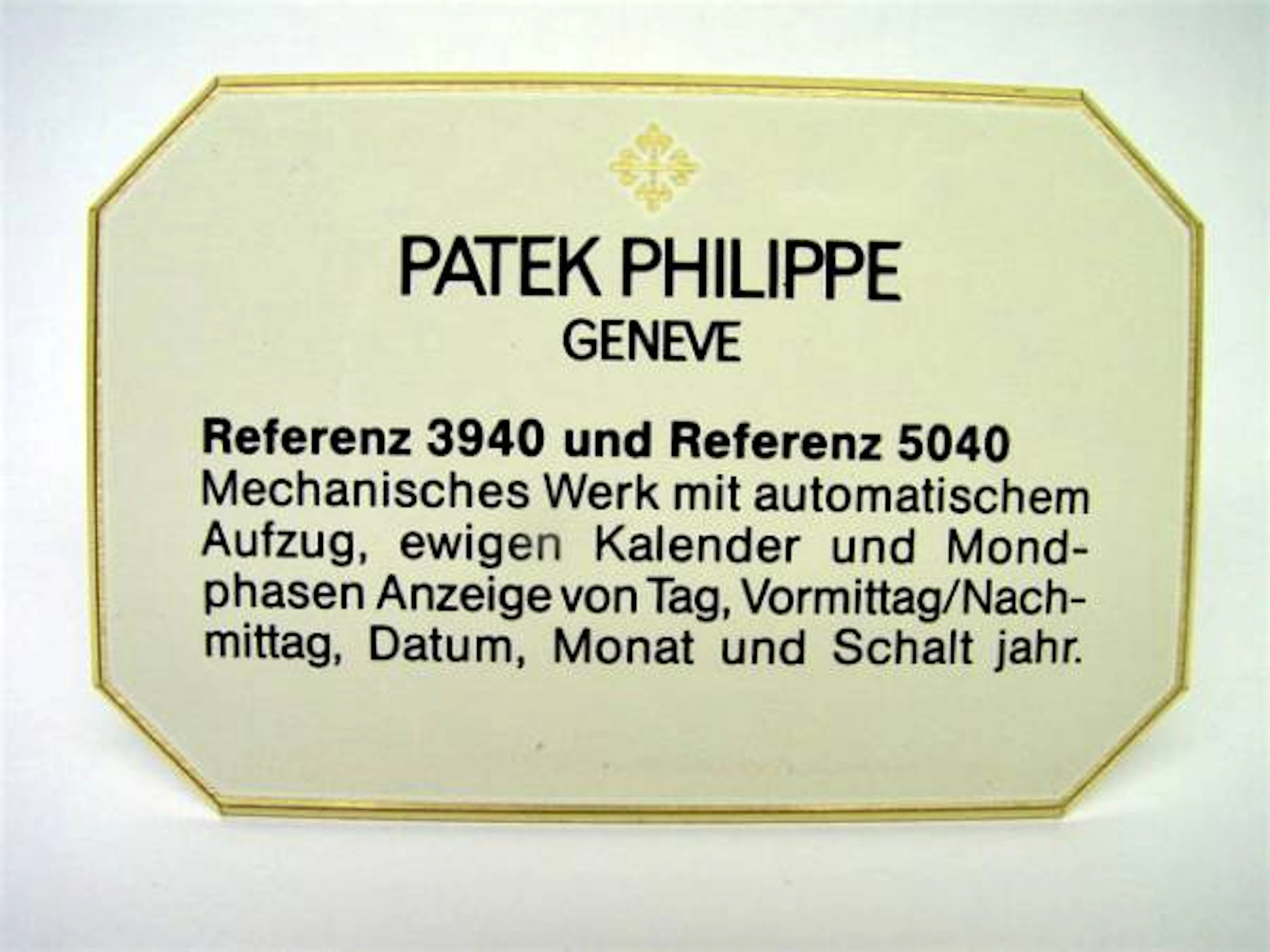 Patek Philippe Konzessionär Dekorationsständer Ref. 3940 / 5040 ewiger Kalender