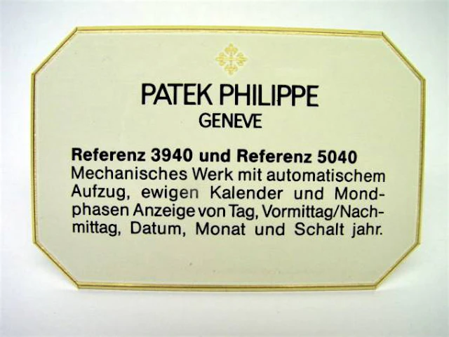 Patek Philippe Konzessionär Dekorationsständer Ref. 3940 / 5040 ewiger Kalender