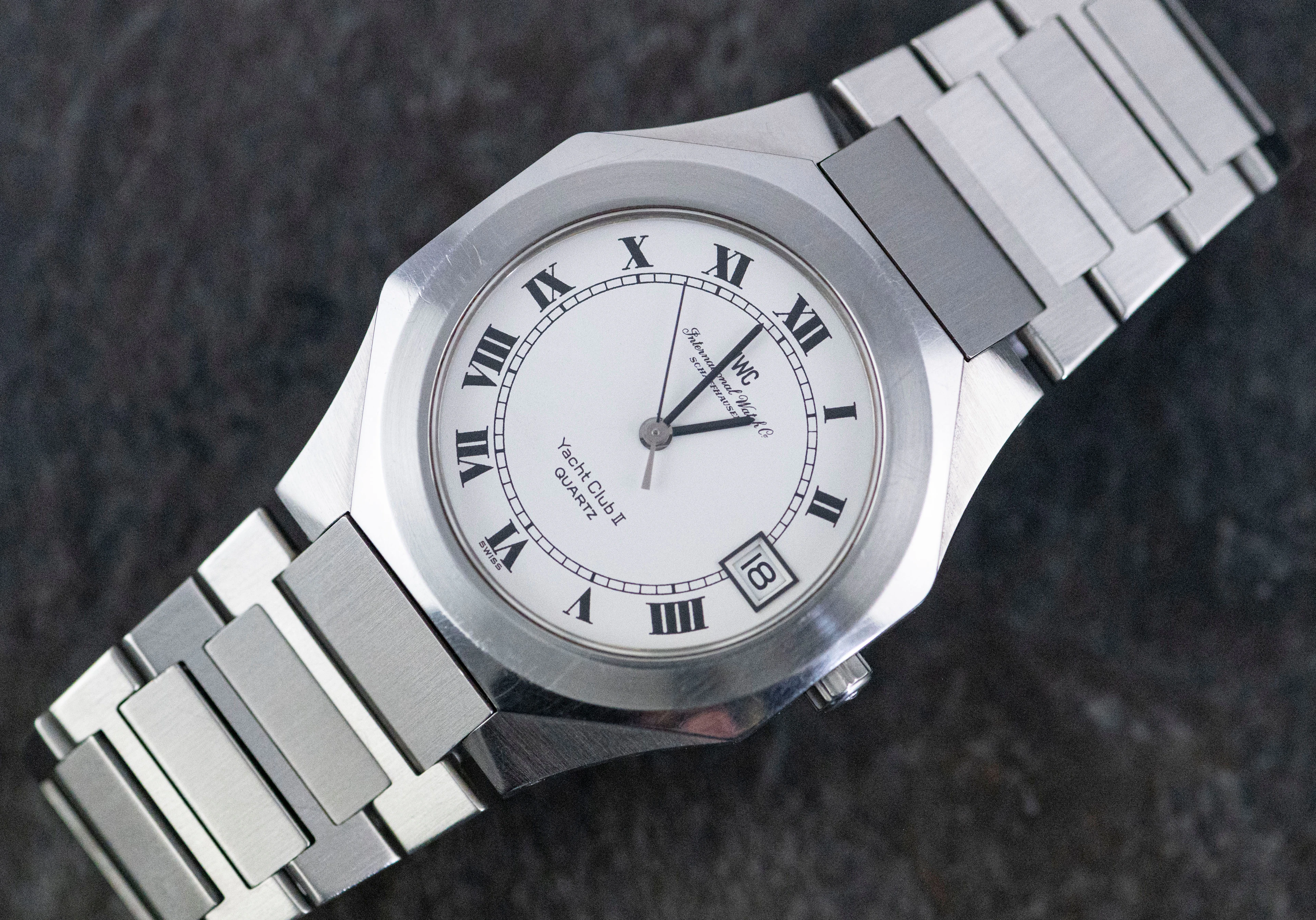 IWC 3012 seltene Yacht Club II Papiere + Rechnung 1982 unpoliert Stahl