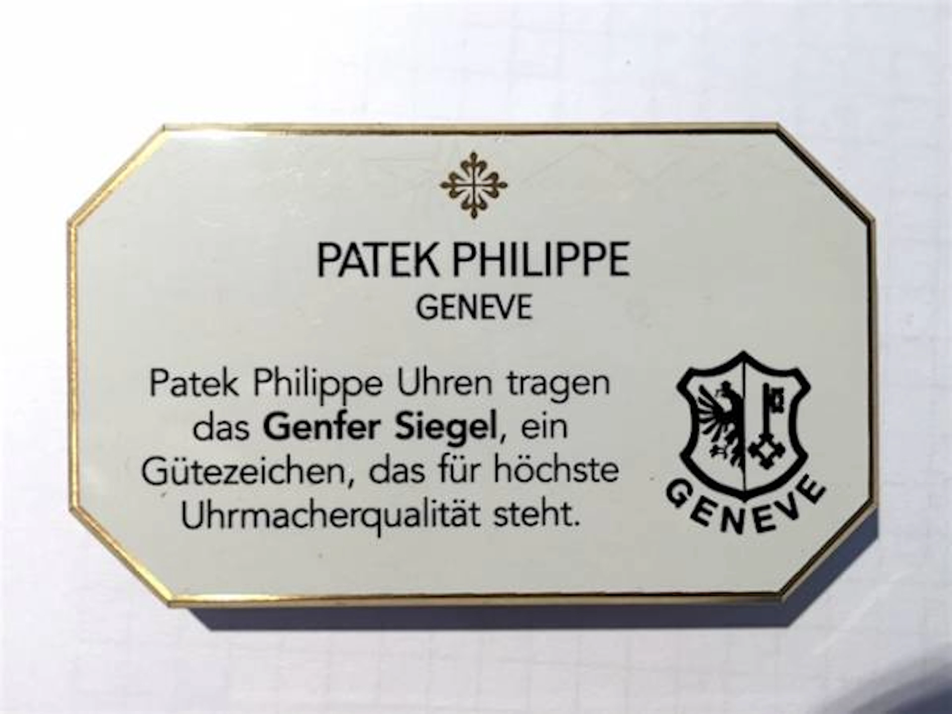 Patek Philippe Konzessionär Dekorationsständer Genfer Siegel
