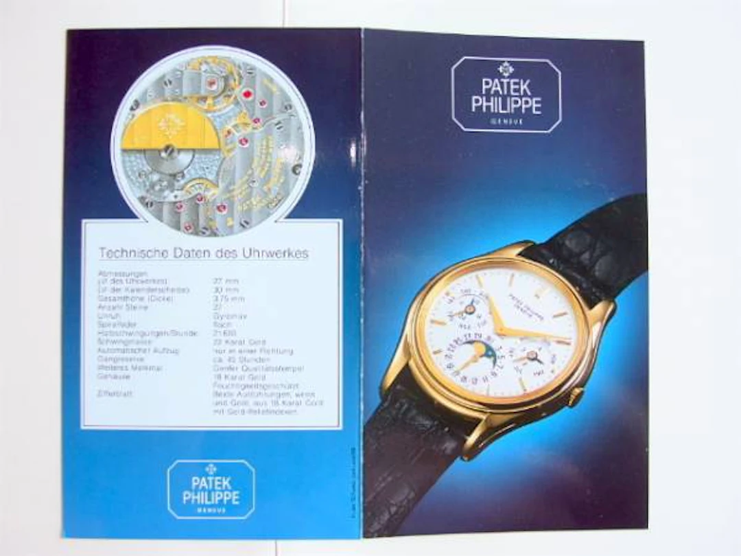 Patek Philippe Datenblatt und Beschreibung für die Referenz 3940