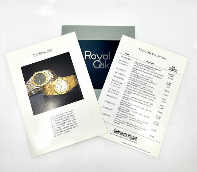 Audemars Piguet Royal Oak Katalog in englisch mit Preisliste 1988