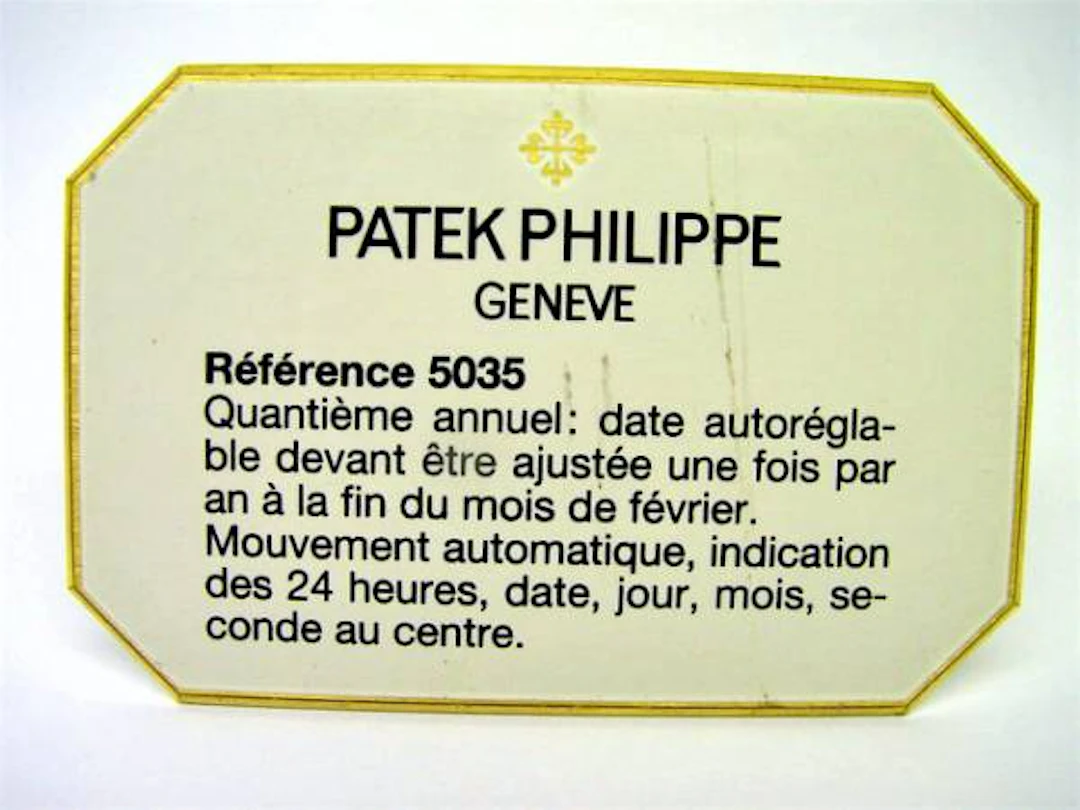 Patek Philippe Konzessionär Dekorationsständer Ref. 5035 Jahreskalender