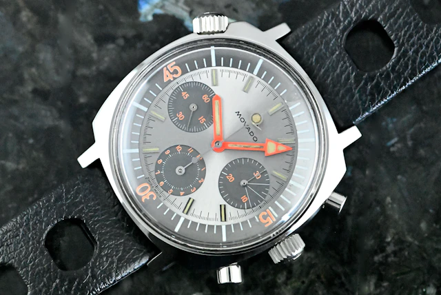 Movado 206-705-503 seltene Vintage Super Sub Sea Chronograph Stahl