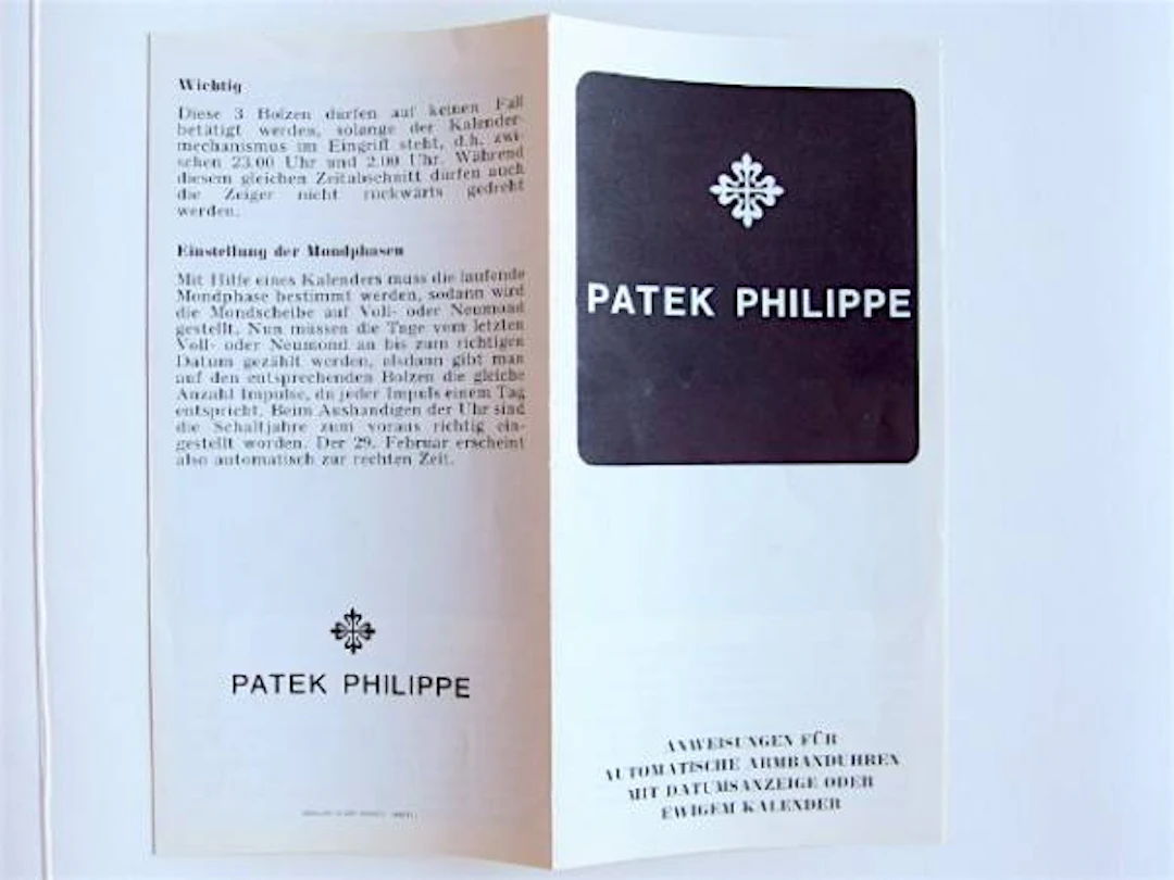 Patek Philippe Anleitung und Beschreibung für die Referenzen 3448 und 3514